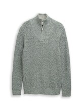 Nicht ausgewählt, Troyer Strickpullover in Melange-Optik von Tom Tailor, grün
