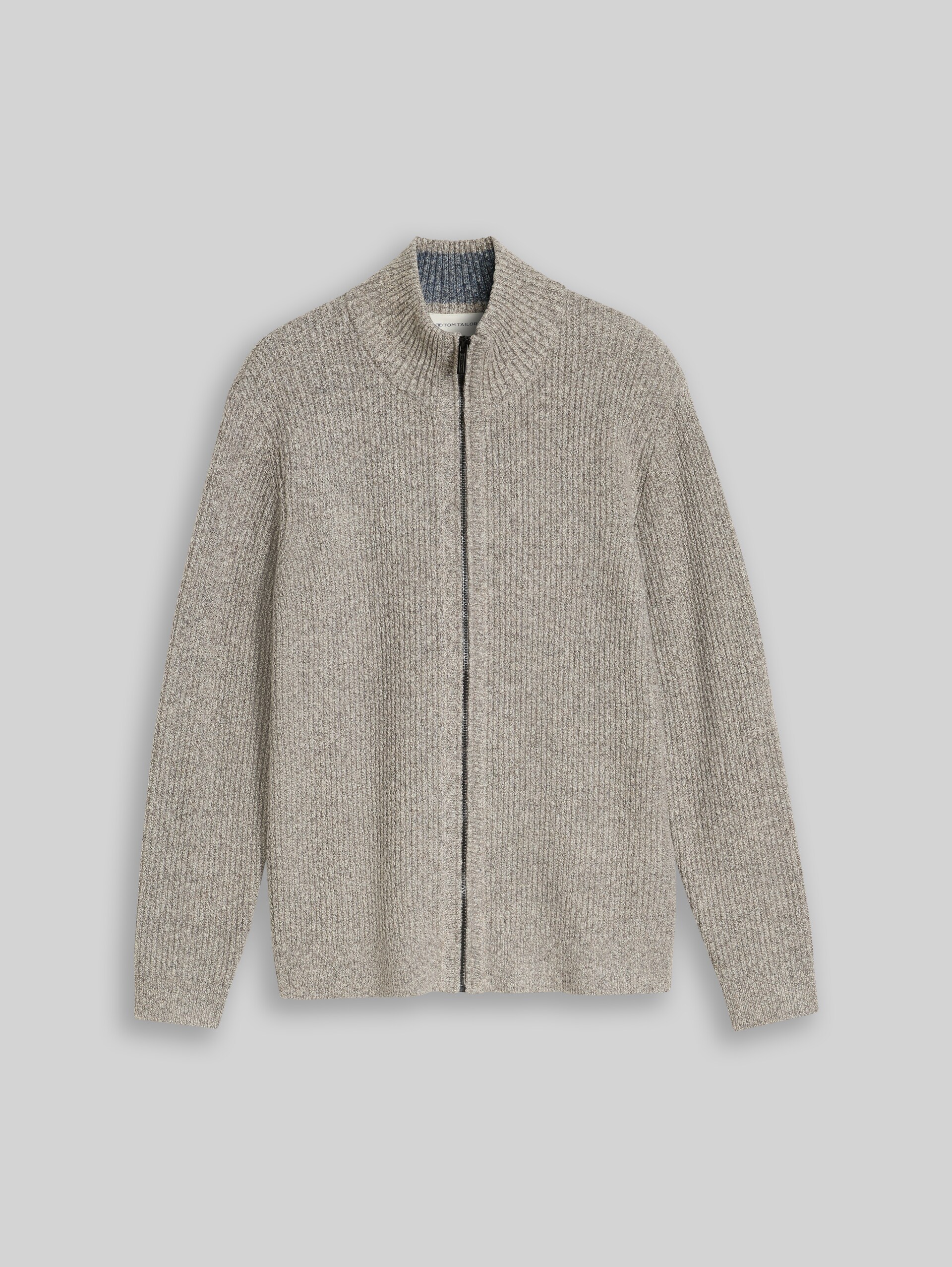 Strickjacke in Melange-Optik - beige white irregular mouline