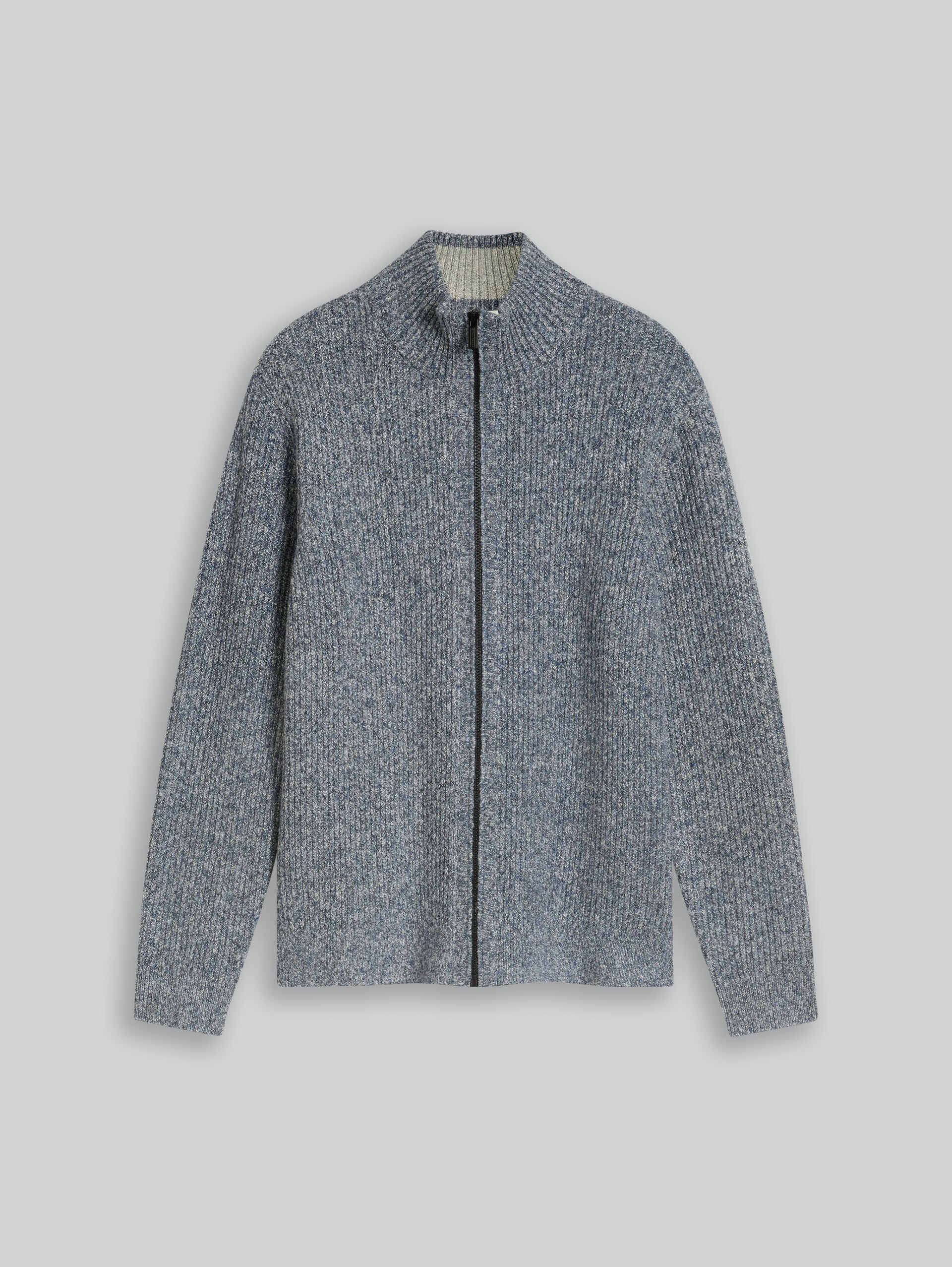 Strickjacke in Melange-Optik - blue white irregular mouline