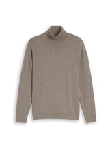 Sélectionné, Pull à col roulé en coton par Tom Tailor, brunir