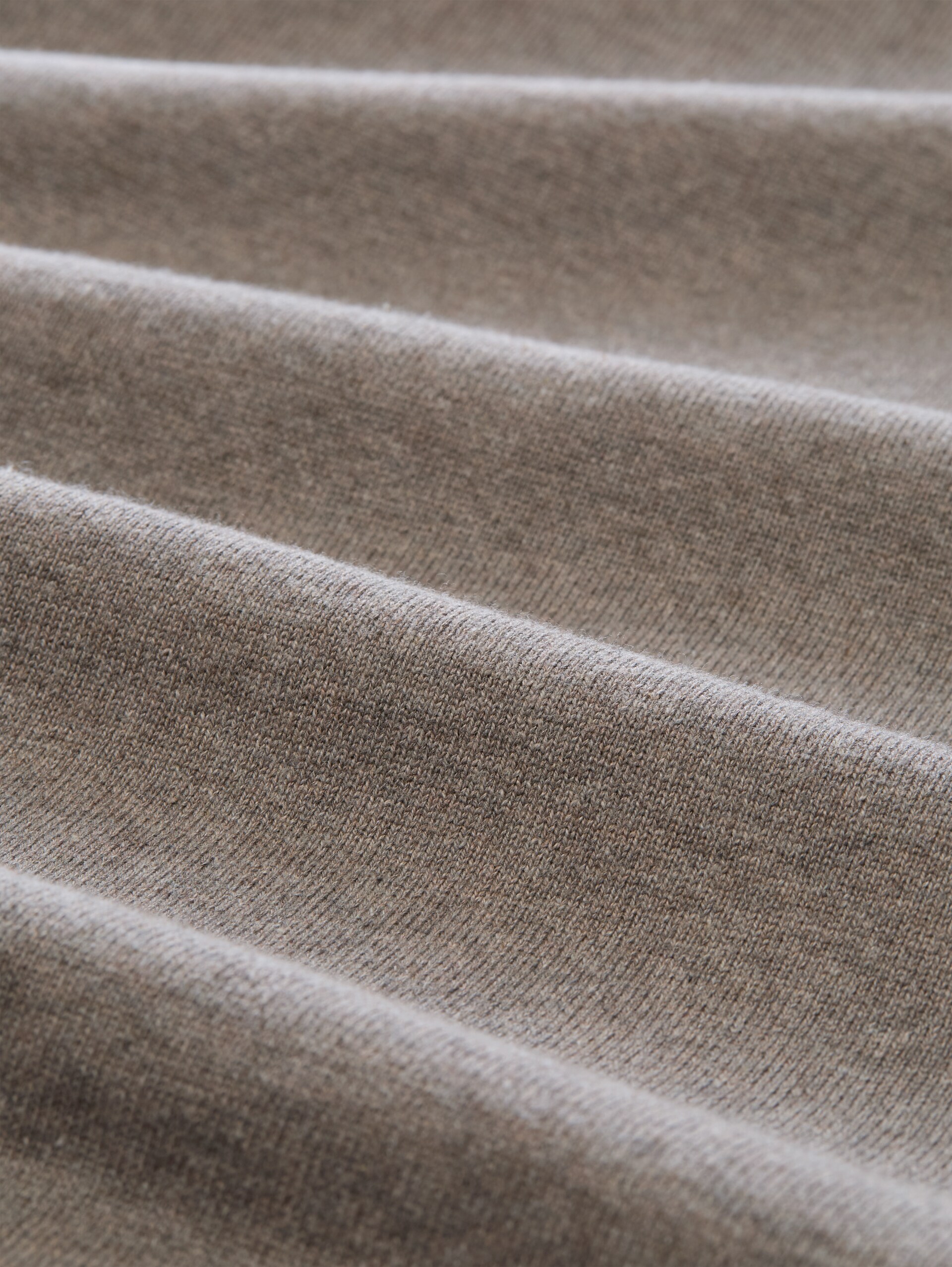 Pull à col roulé en coton - Driftwood Taupe Melangé - Vue de la matière
