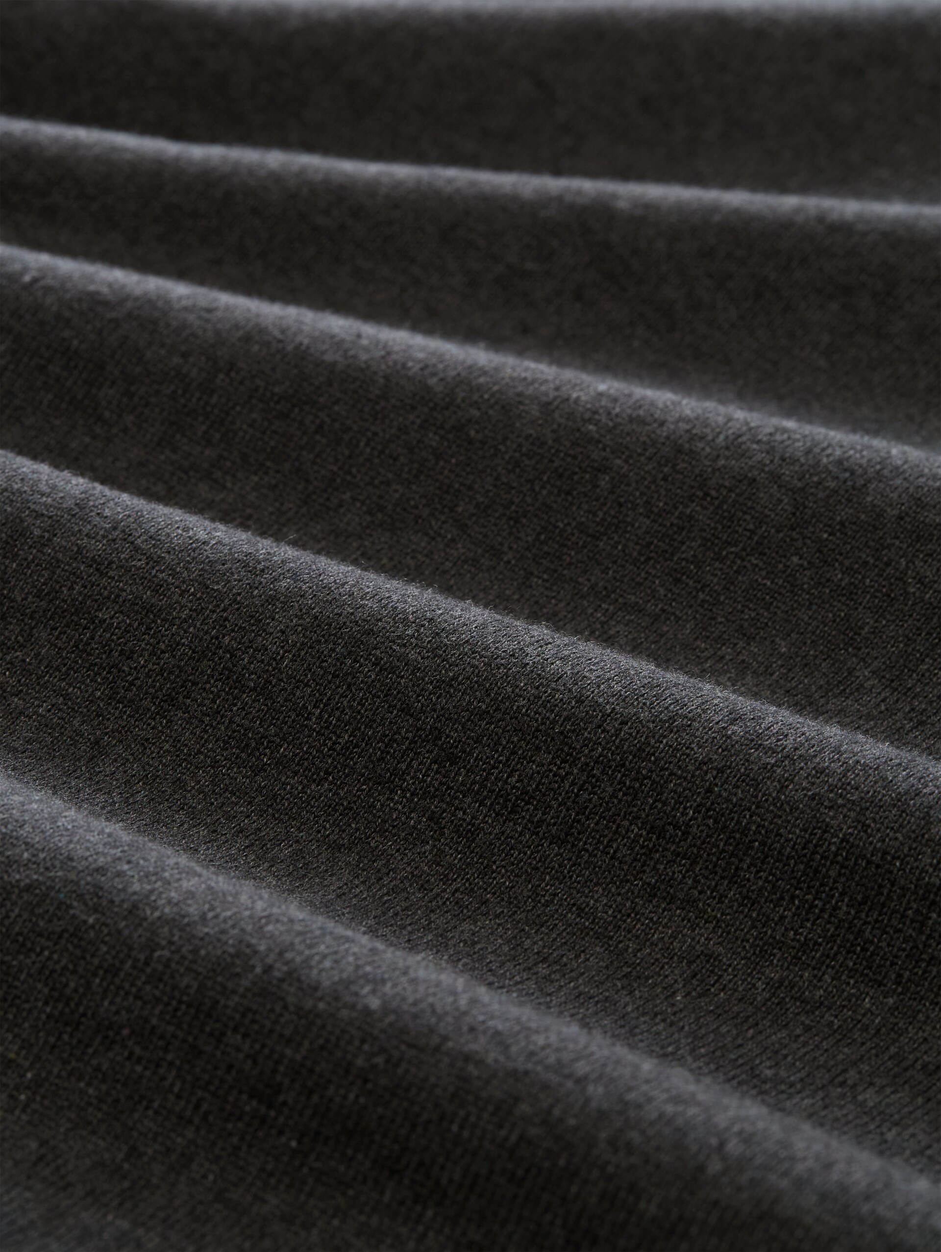 Rollkragenpullover aus Baumwolle - Black Grey Melange - Material-Ansicht