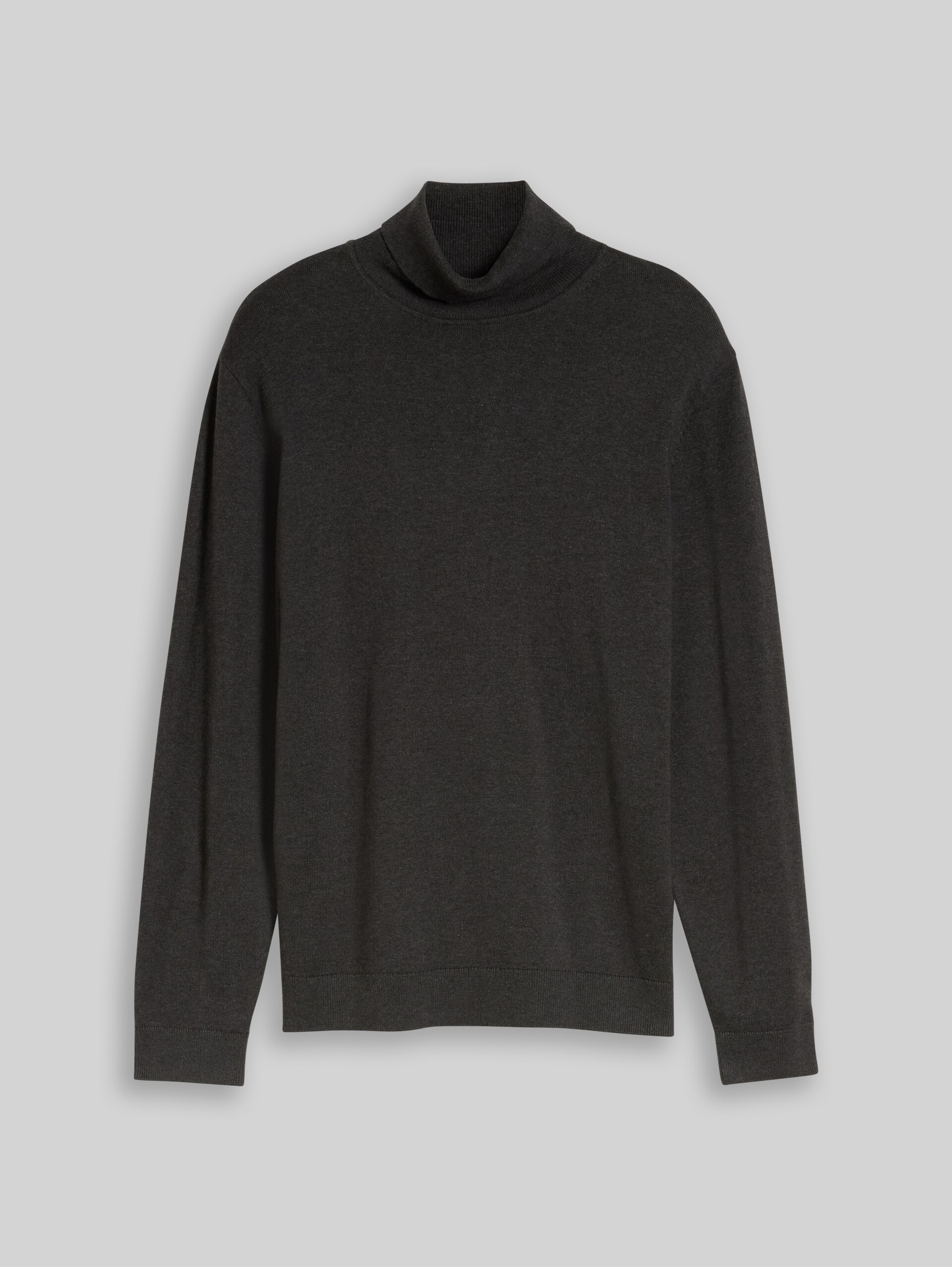 Rollkragenpullover aus Baumwolle - Black Grey Melange