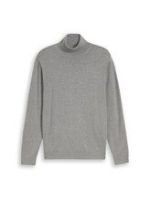Ausgewählt, Rollkragenpullover aus Baumwolle von Tom Tailor, grau