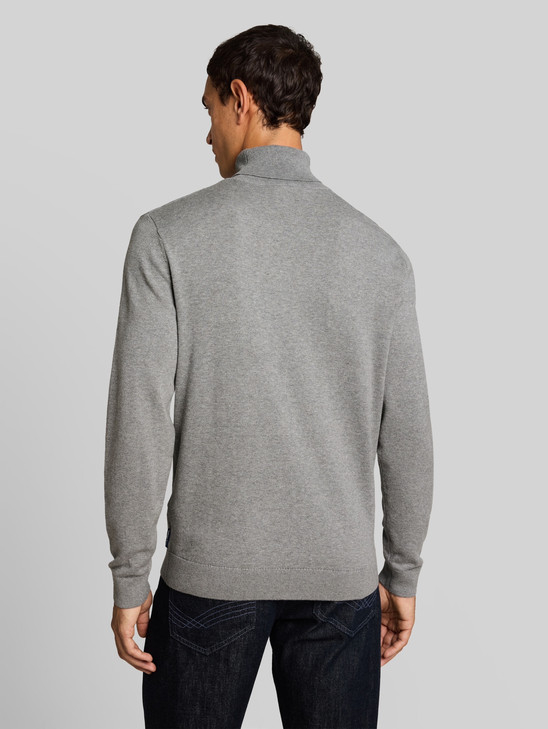 Rollkragenpullover aus Baumwolle - Knit Grey Melange