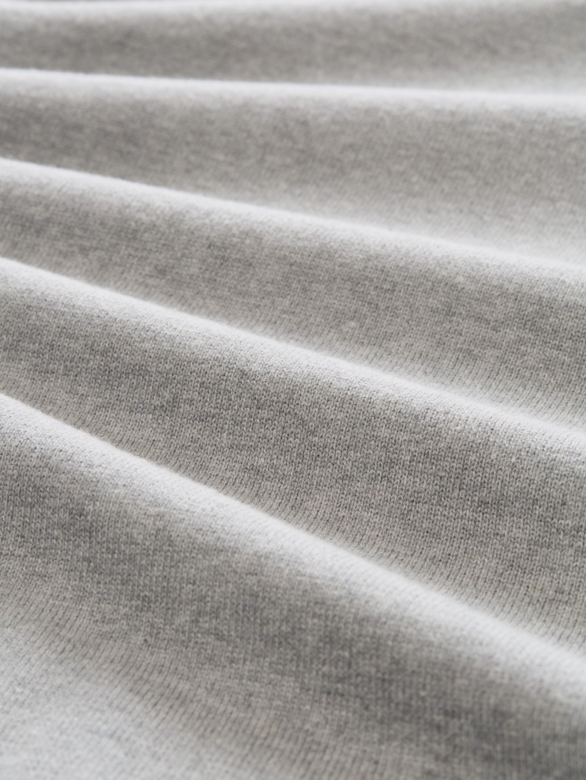 Rollkragenpullover aus Baumwolle - Knit Grey Melange - Material-Ansicht