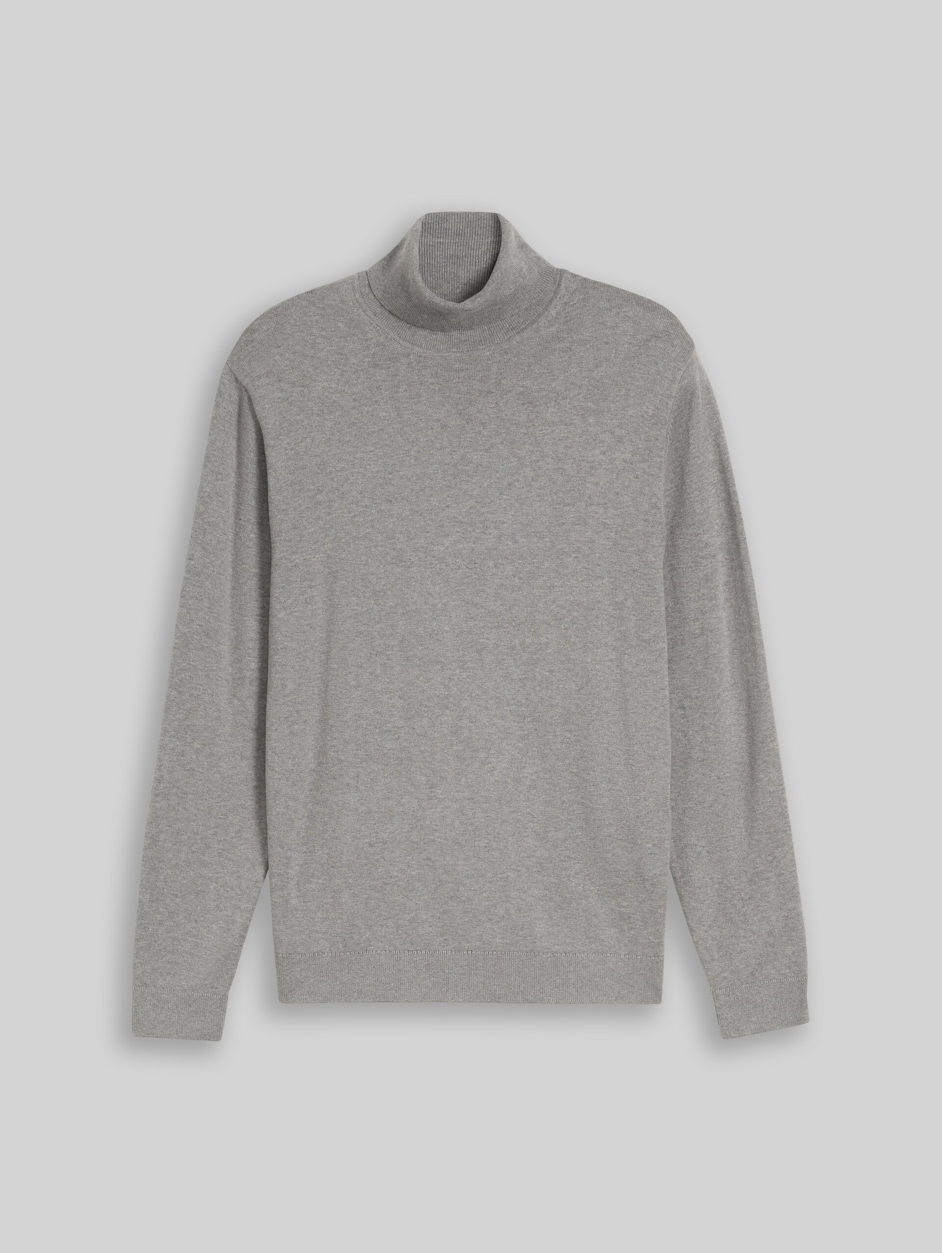 Rollkragenpullover aus Baumwolle - Knit Grey Melange