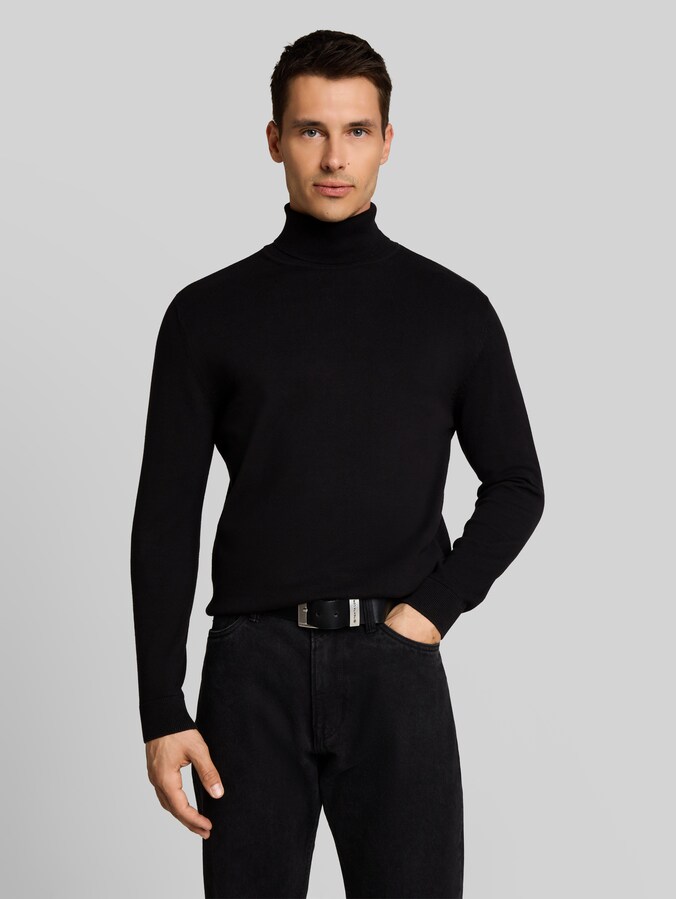 Rollkragenpullover aus Baumwolle von Men, Black