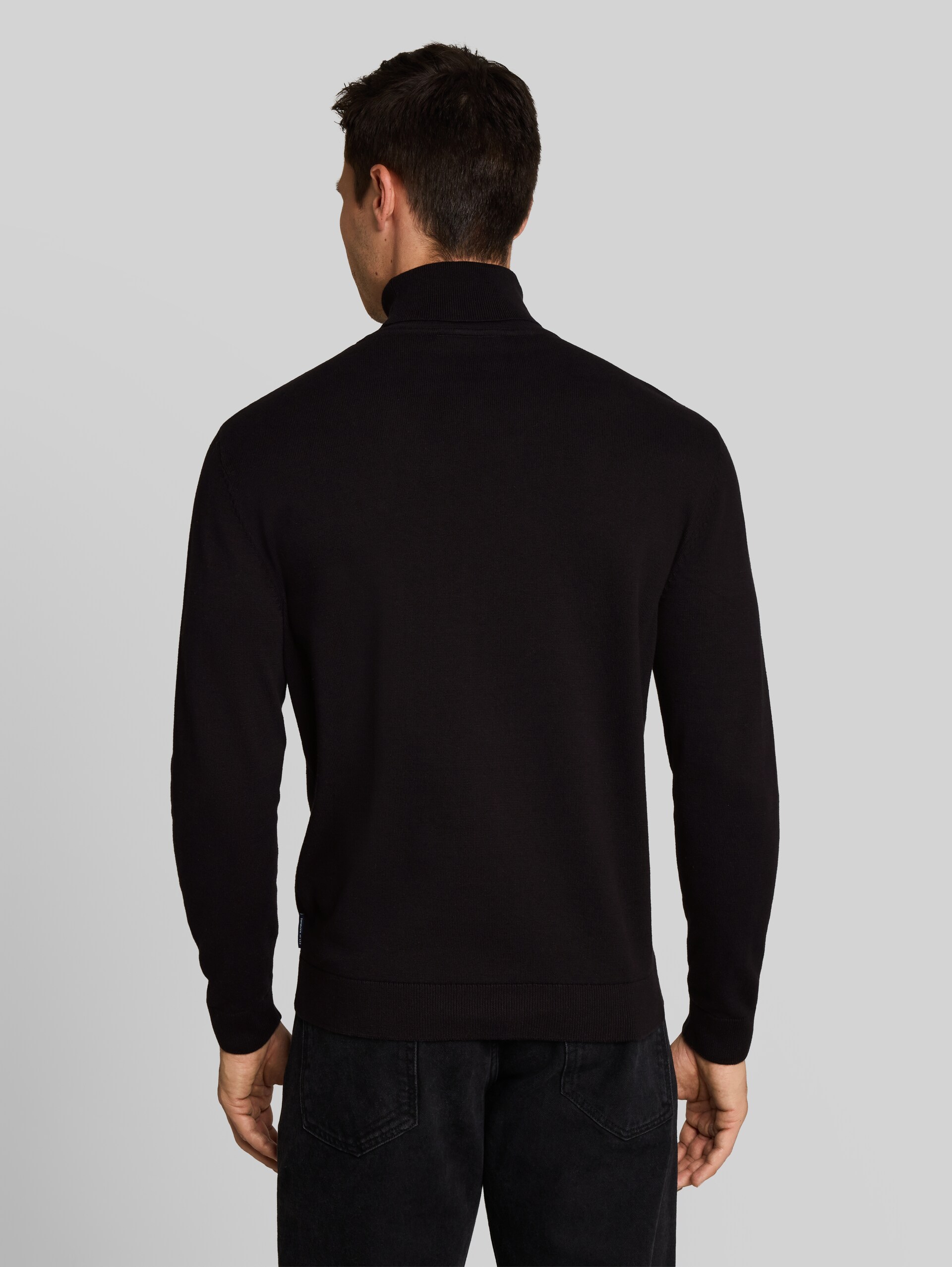 Rollkragenpullover aus Baumwolle - Black
