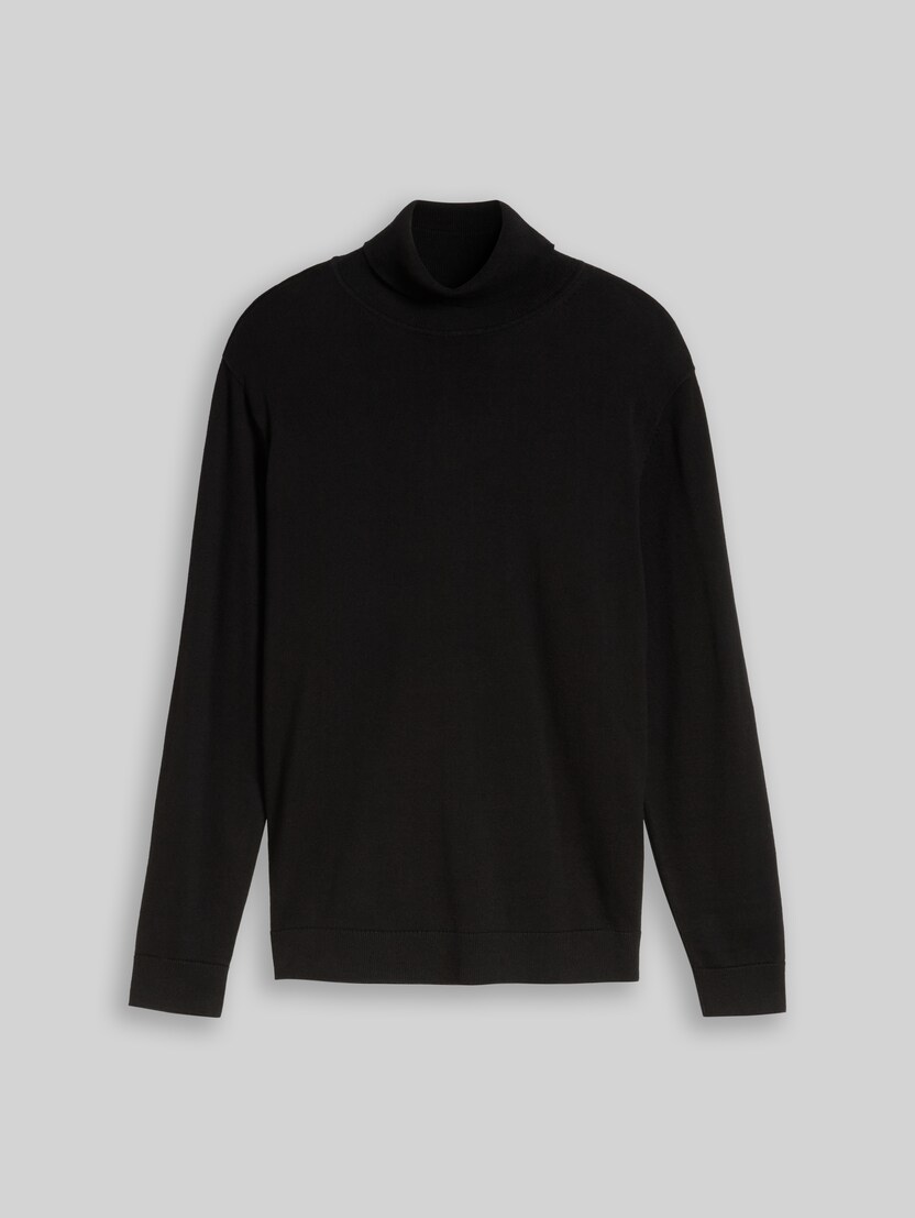 Cotton turtleneck jumper by Men, Black