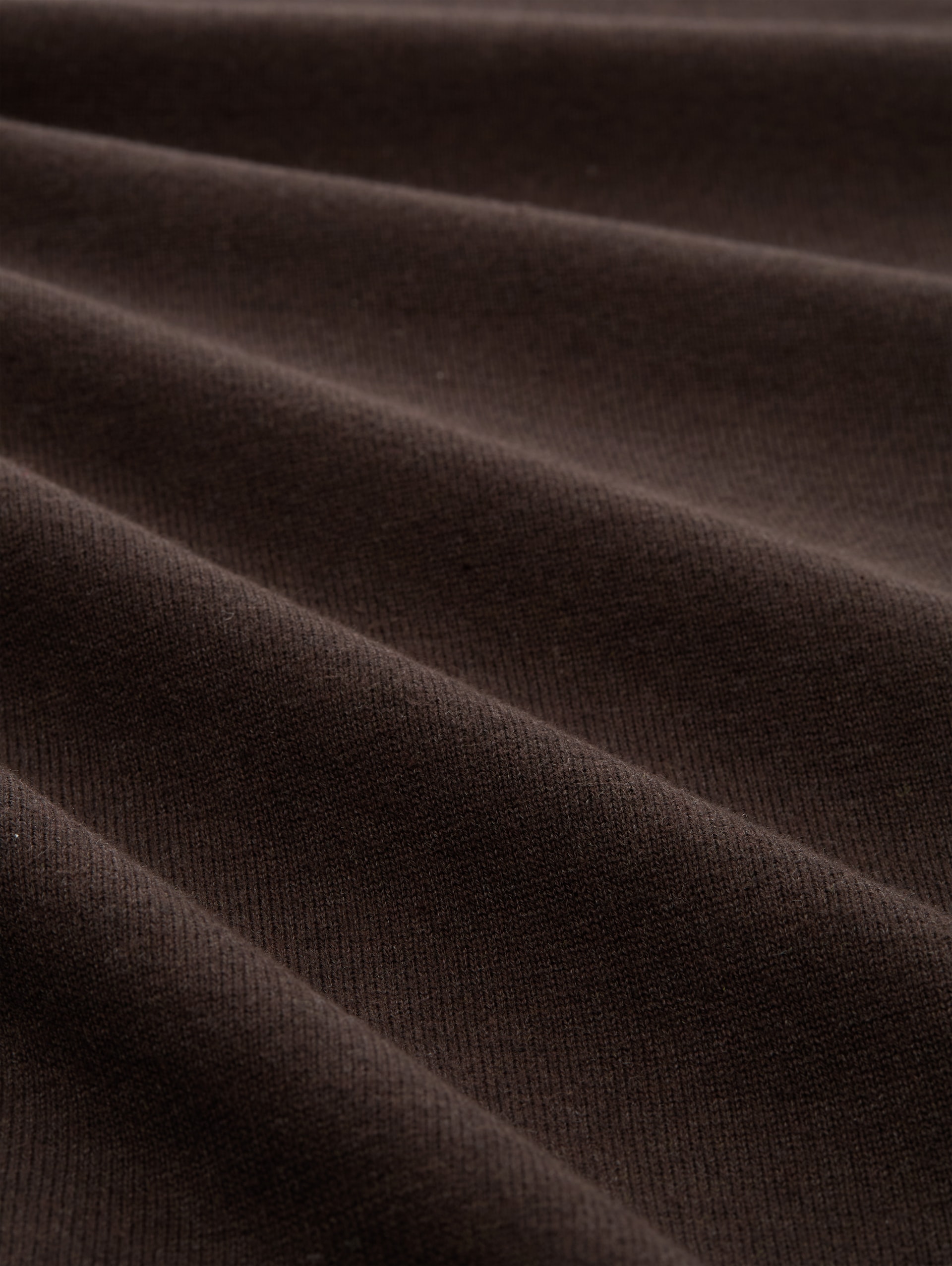 Pull à col roulé en coton - dark chocolate brown melange - Vue de la matière