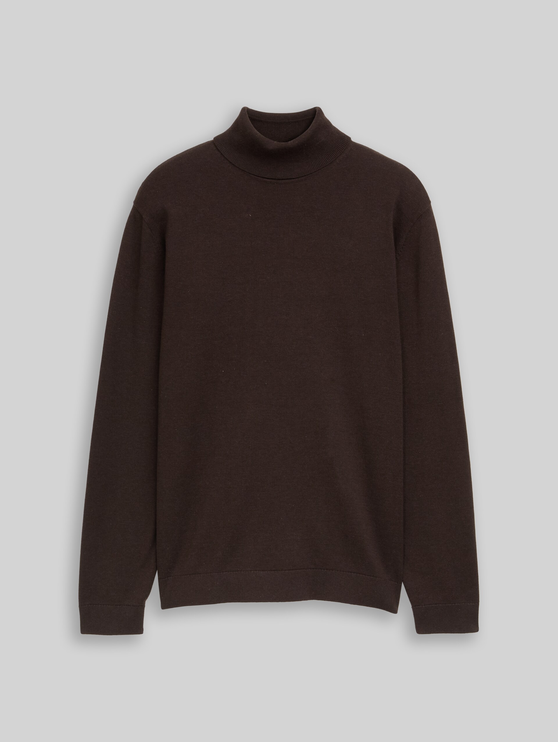 Pull à col roulé en coton - dark chocolate brown melange