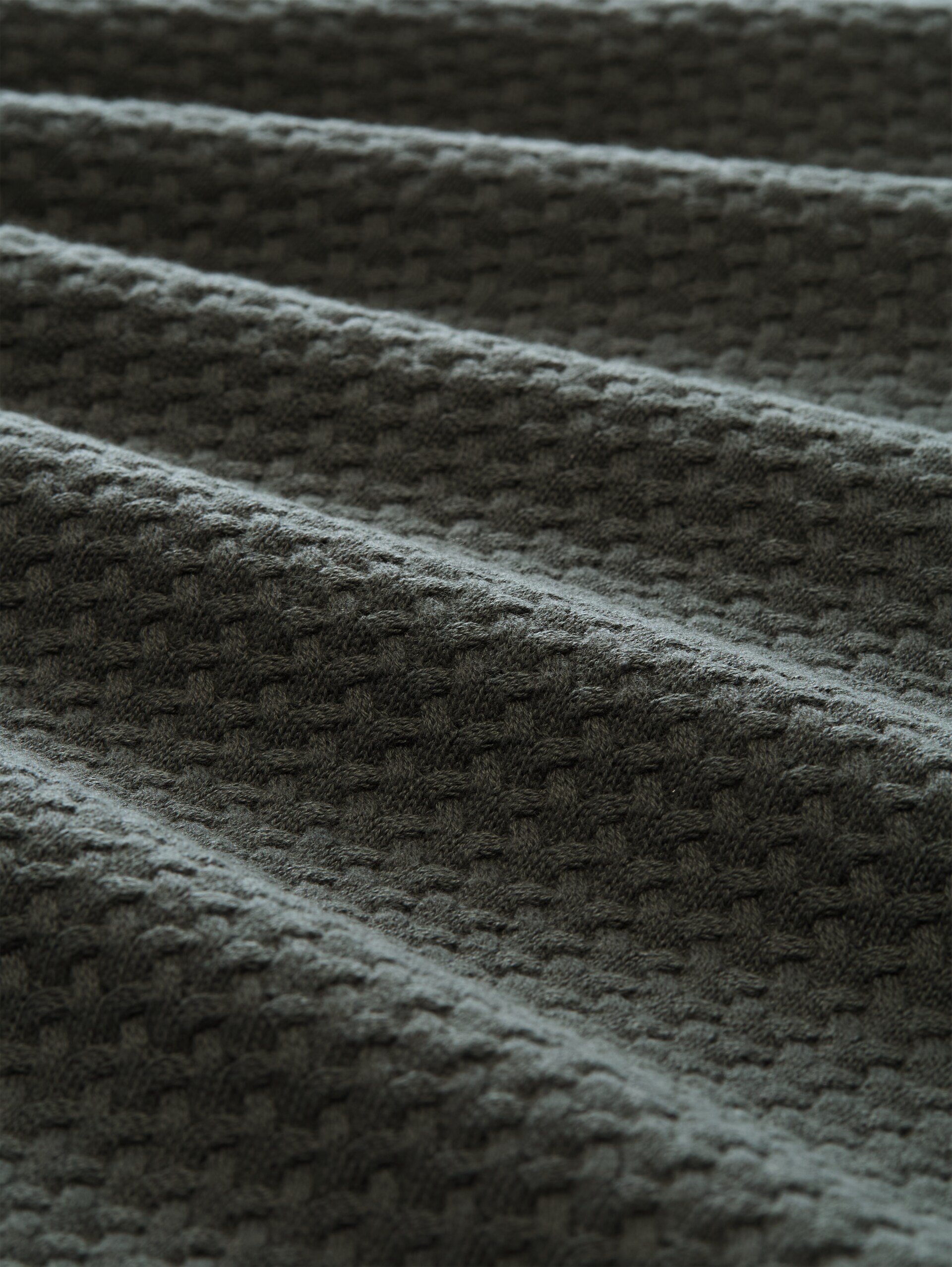 Gebreide trui met kabelpatroon - Darkest Olive - Materiaalweergave