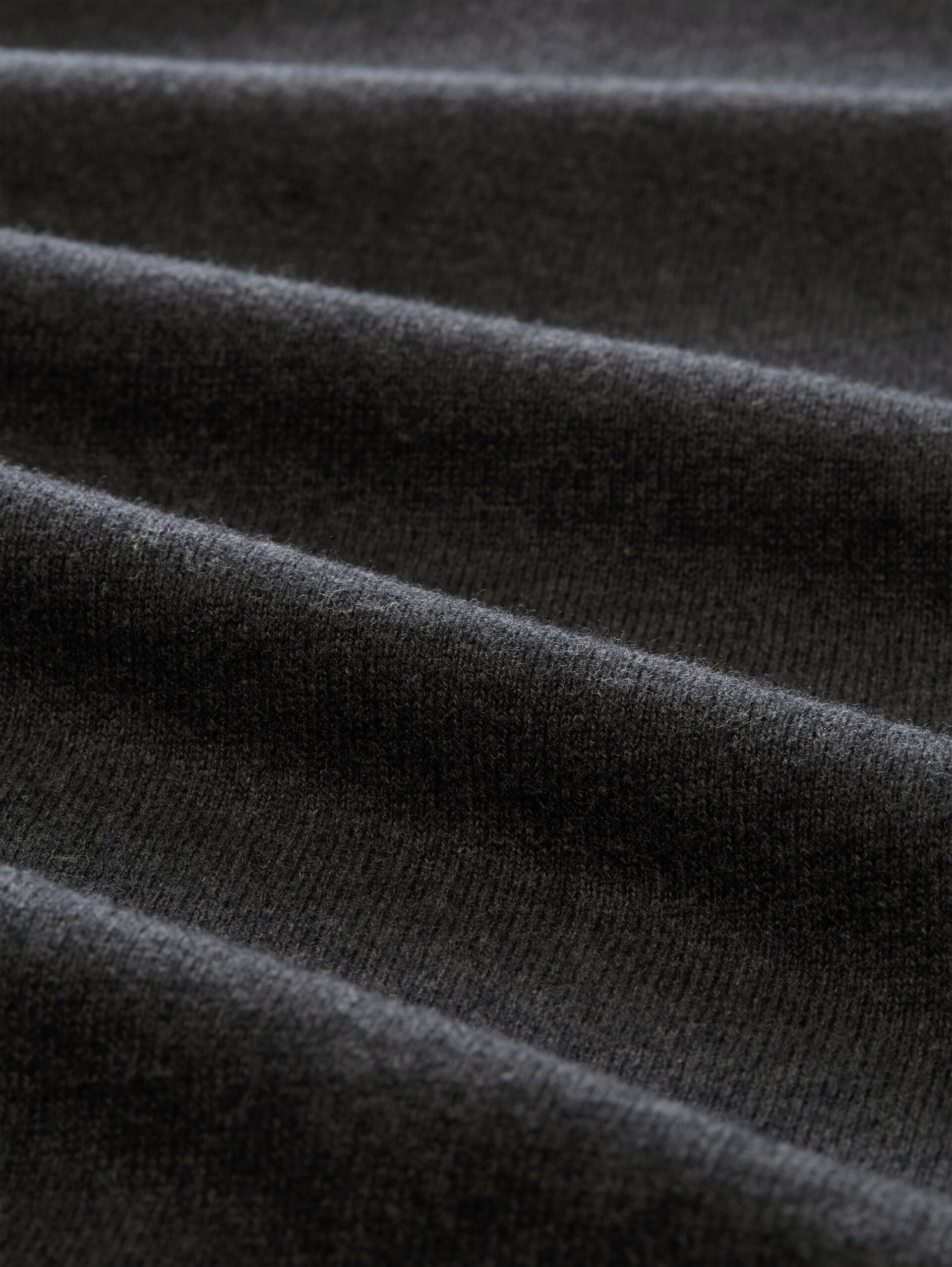 Strickpullover mit Kaschmir-Anteil - Black Grey Melange - Material-Ansicht