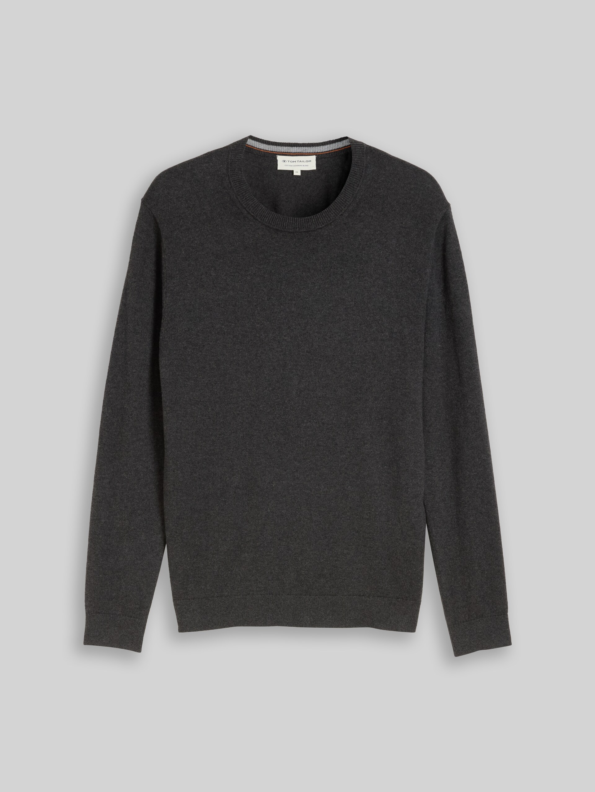 Strickpullover mit Kaschmir-Anteil - Black Grey Melange