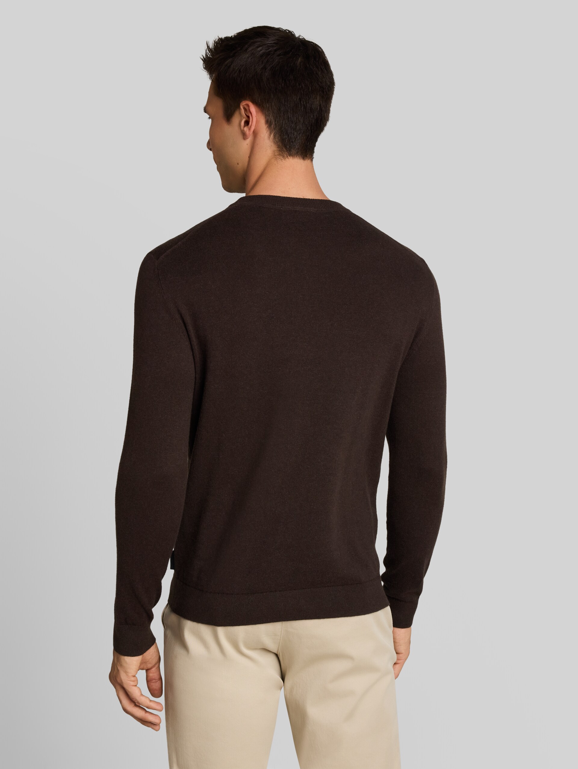 Pull en tricot avec cachemire - dark chocolate brown melange