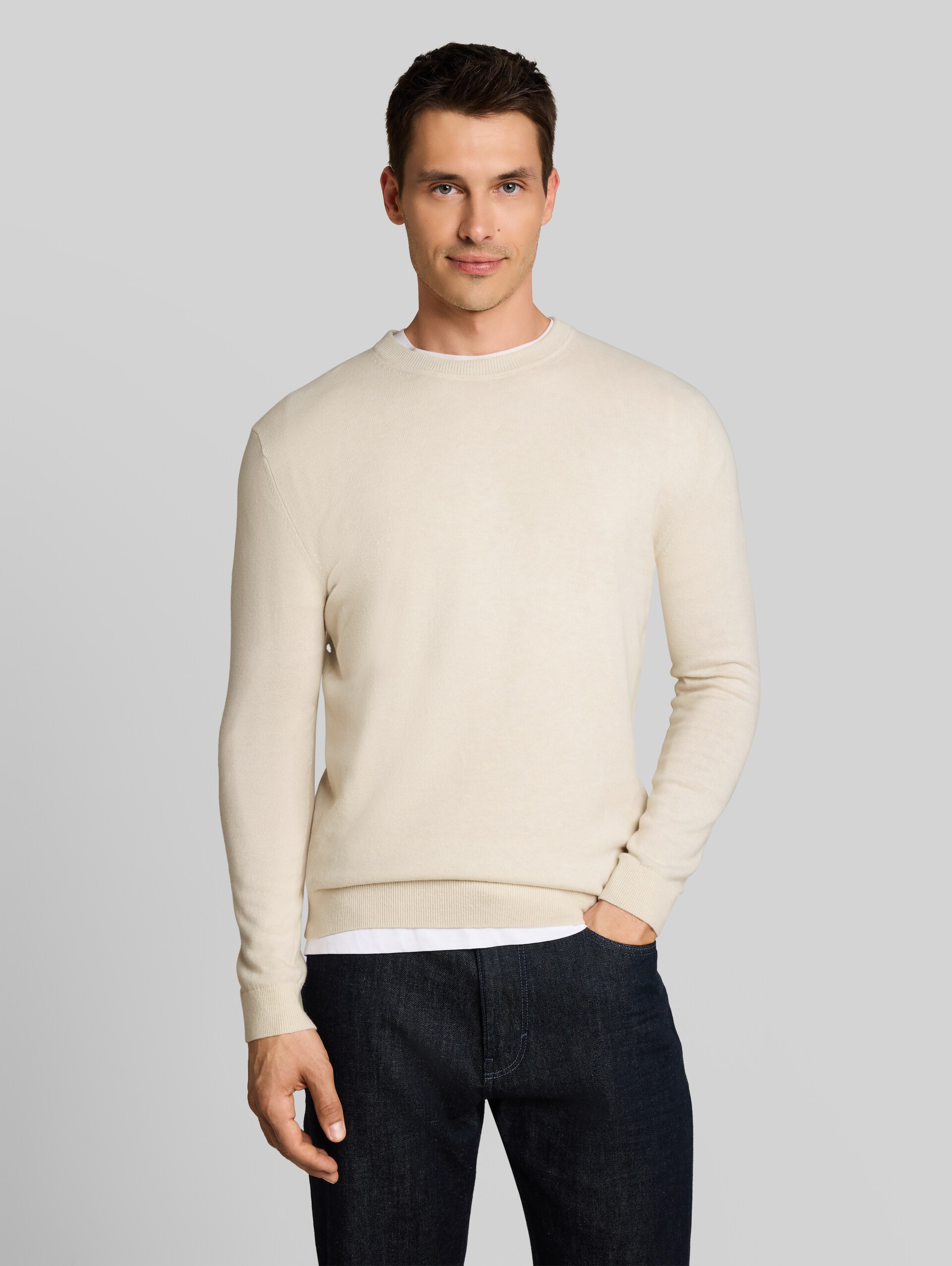 Pull en tricot avec cachemire - soft cloud melange - Découpe Vue de face du modèle