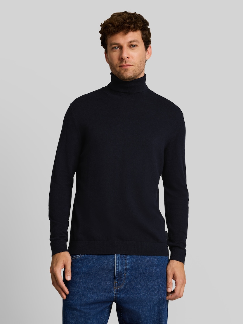 Rollkragenpullover mit Kaschmir-Anteil von Men, Knitted Navy Melange