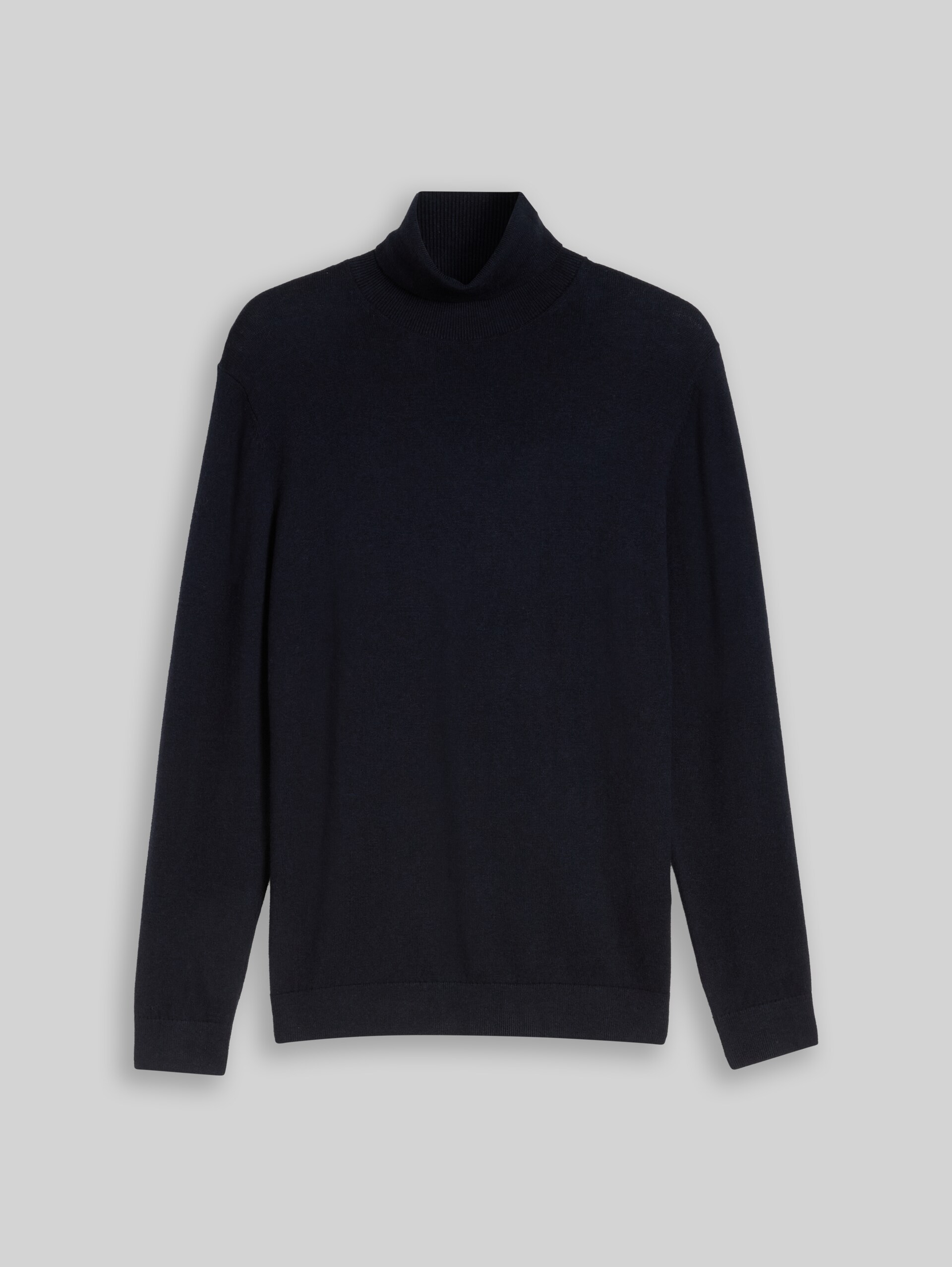 Rollkragenpullover mit Kaschmir-Anteil - Knitted Navy Melange