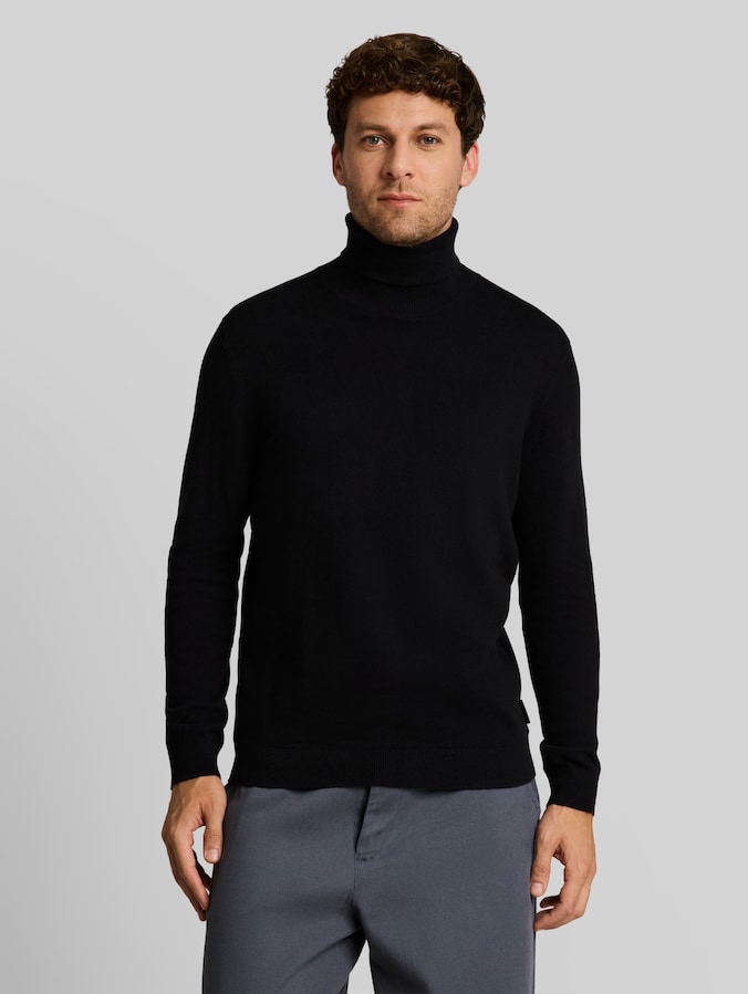Rollkragenpullover mit Kaschmir-Anteil von Men, Black