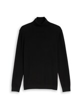 Sélectionné, Pull à col roulé avec une touche de cachemire par Tom Tailor, noires