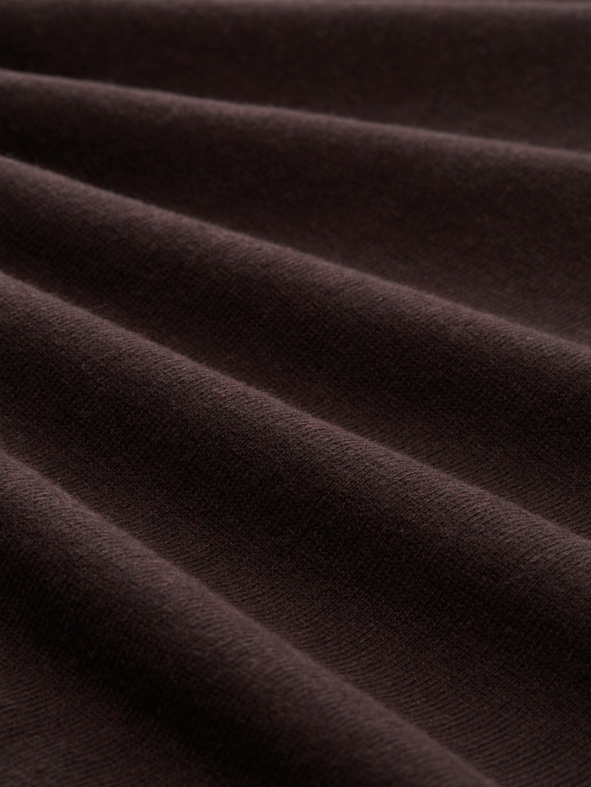 Rollkragenpullover mit Kaschmir-Anteil - dark chocolate brown melange - Material-Ansicht