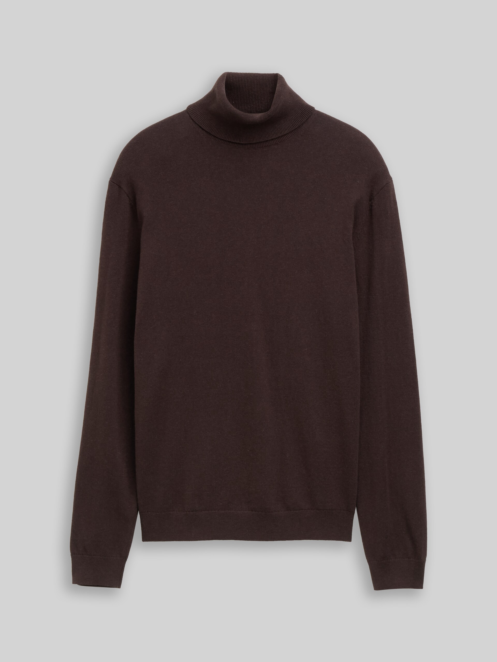 Rollkragenpullover mit Kaschmir-Anteil - dark chocolate brown melange