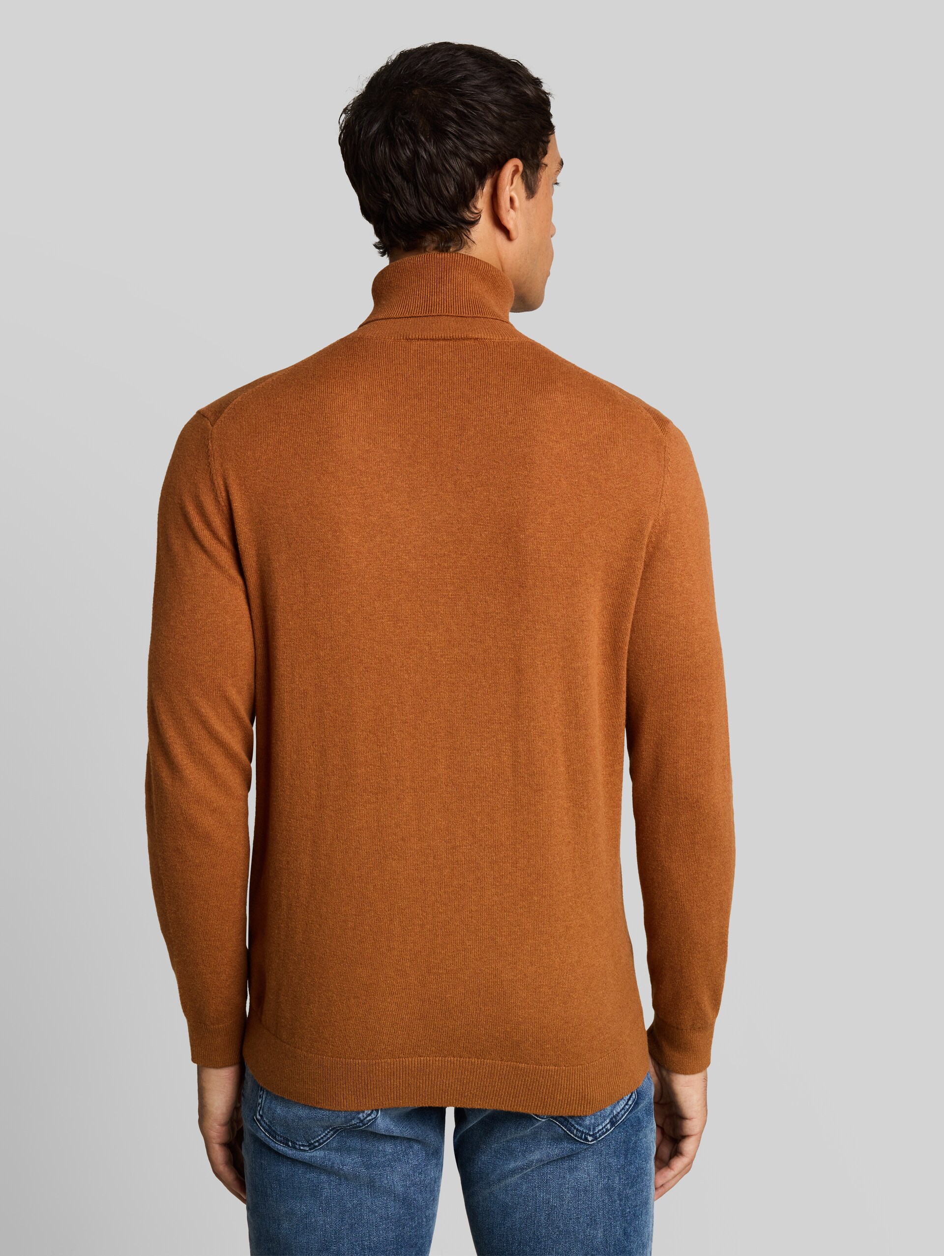 Pull à col roulé avec une touche de cachemire - camel brown melange