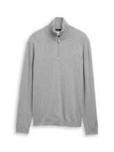 Nicht ausgewählt, Troyer Strickpullover mit Kaschmir-Anteil von Tom Tailor, grau