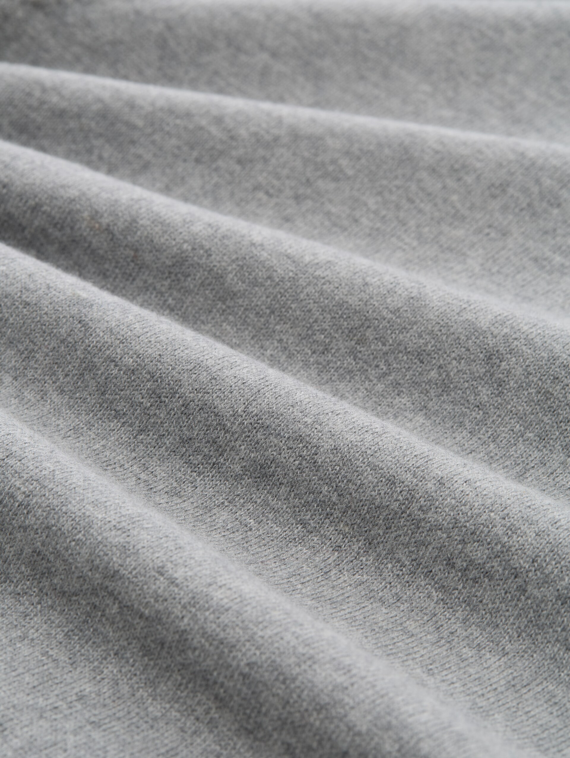 Troyer Strickpullover mit Kaschmir-Anteil - Knit Grey Melange - Material-Ansicht