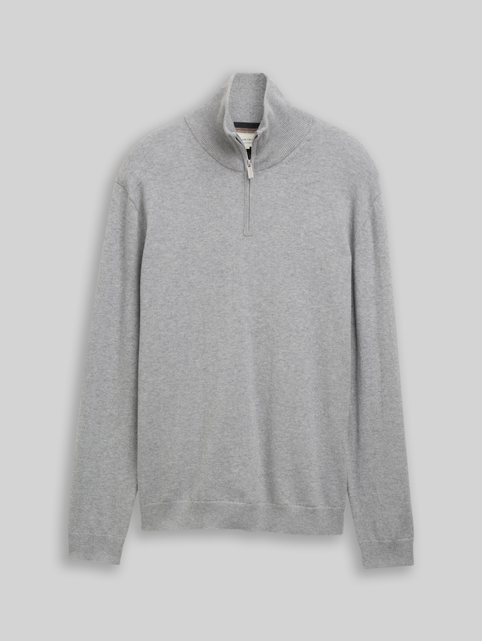 Turtleneck jumper with cashmere blend by Men, Knit Grey Melange