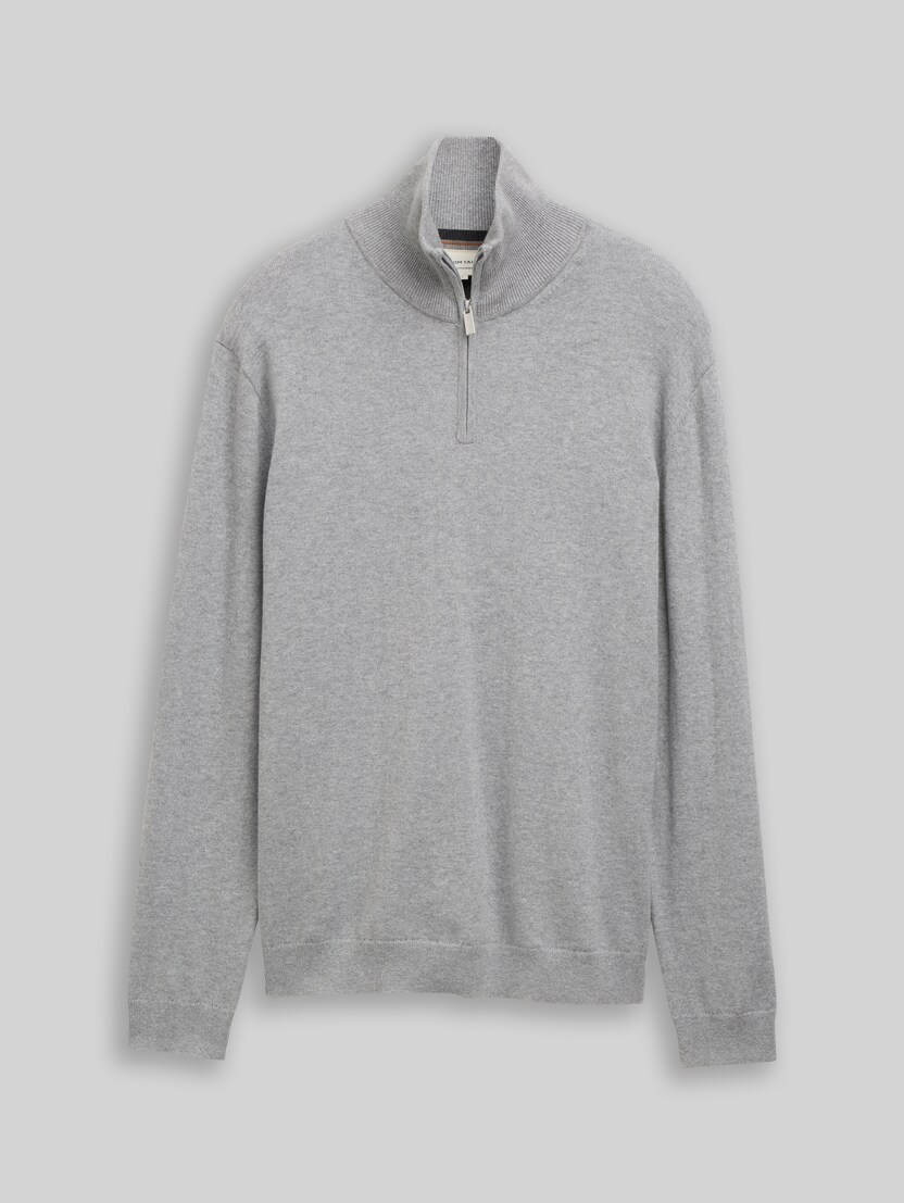 Pull-over à col roulé avec une touche de cachemire par Men, Knit Grey Melange