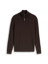 Nicht ausgewählt, Troyer Strickpullover mit Kaschmir-Anteil von Tom Tailor, braun