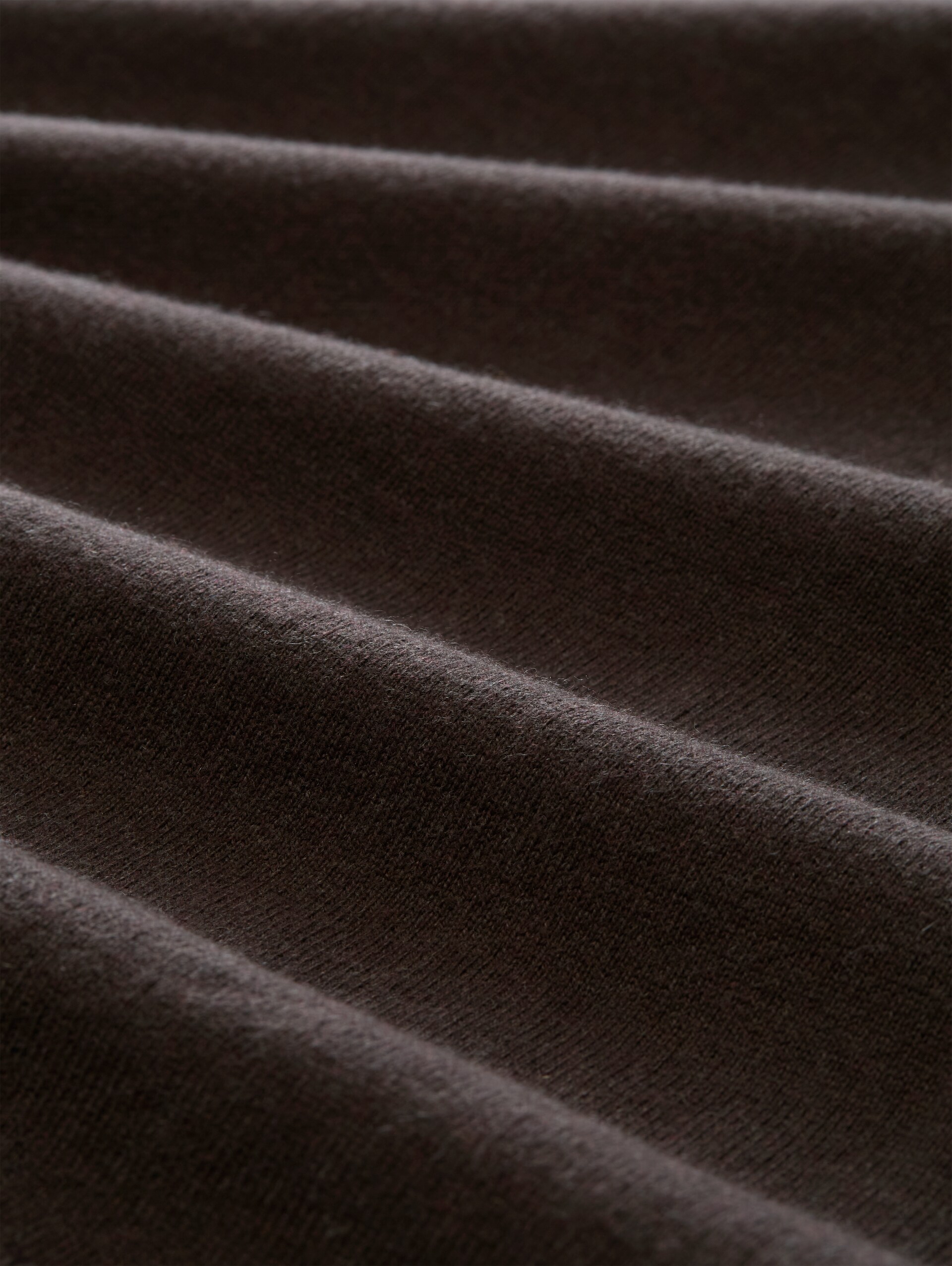 Troyer Strickpullover mit Kaschmir-Anteil - dark chocolate brown melange - Material-Ansicht