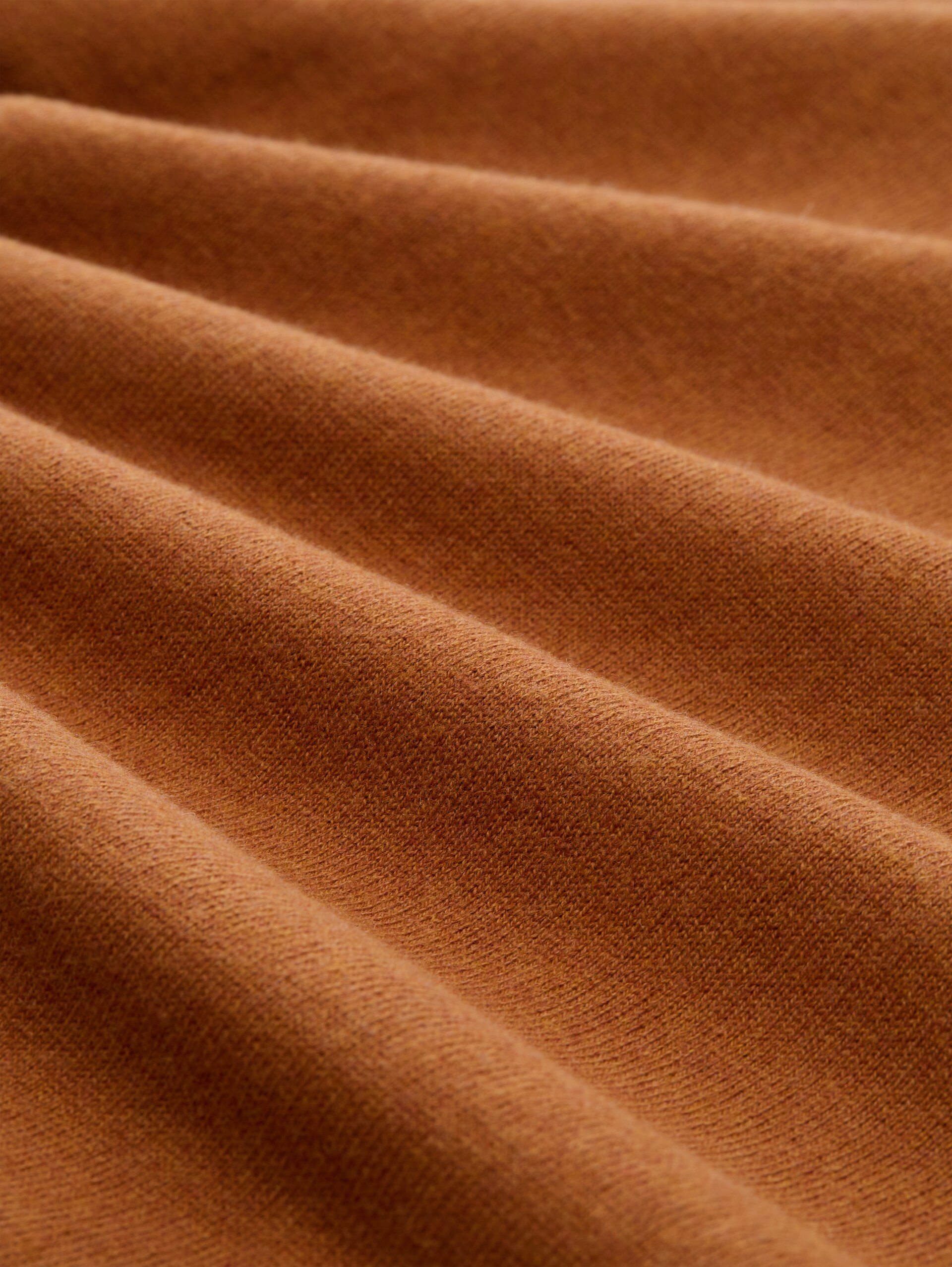 Troyer Strickpullover mit Kaschmir-Anteil - camel brown melange - Material-Ansicht
