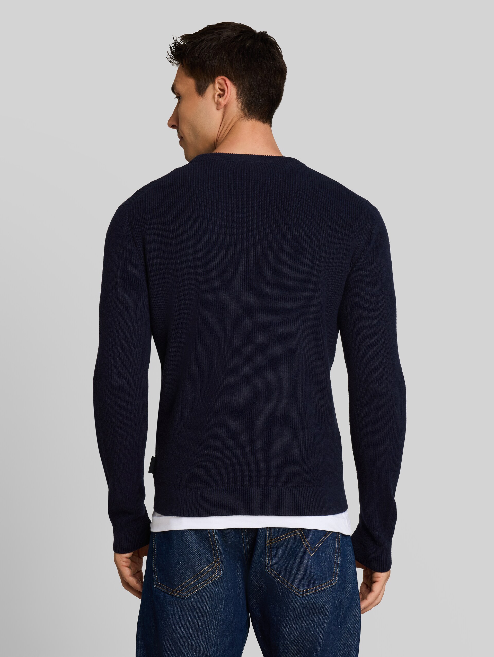 Pull en tricot avec cachemire - Knitted Navy Melange