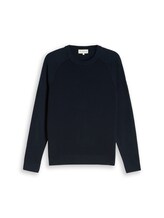 Ausgewählt, Strickpullover mit Ottoman Struktur von Tom Tailor, blau