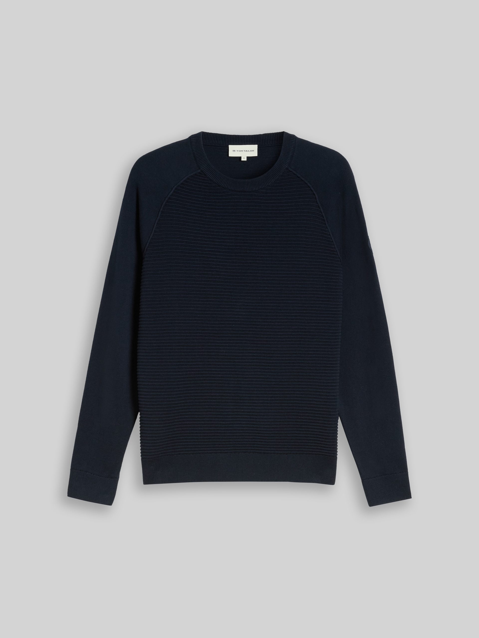 Strickpullover mit Ottoman Struktur - sky captain blue