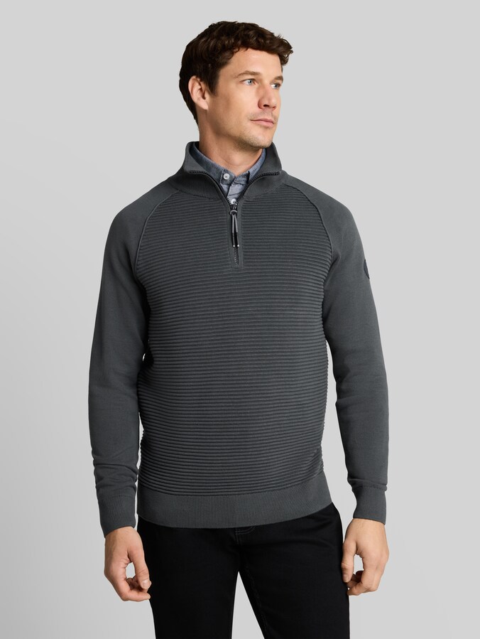 Troyer Strickpullover aus Baumwolle von Men, Darkest Olive