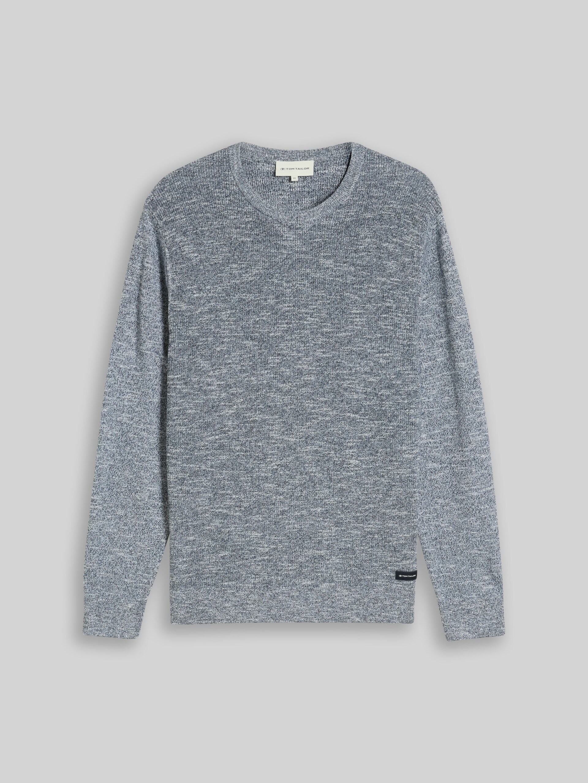 Gebreide trui met gemêleerde look - navy multicolor mouline