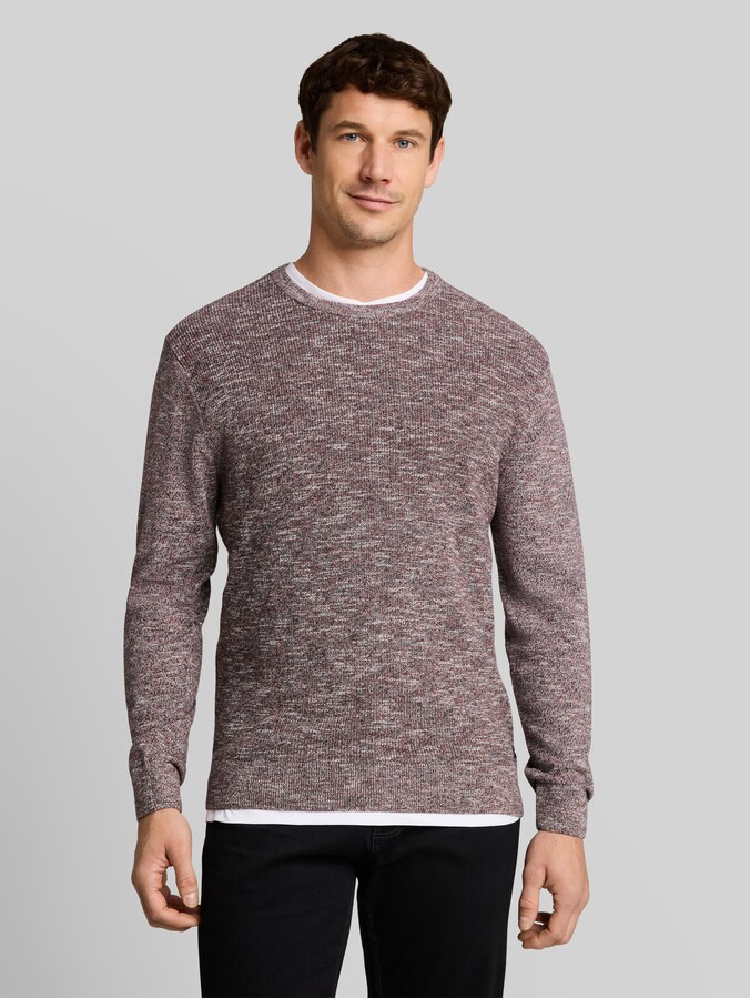 Strickpullover in Melange-Optik von Men, olive red white mouline