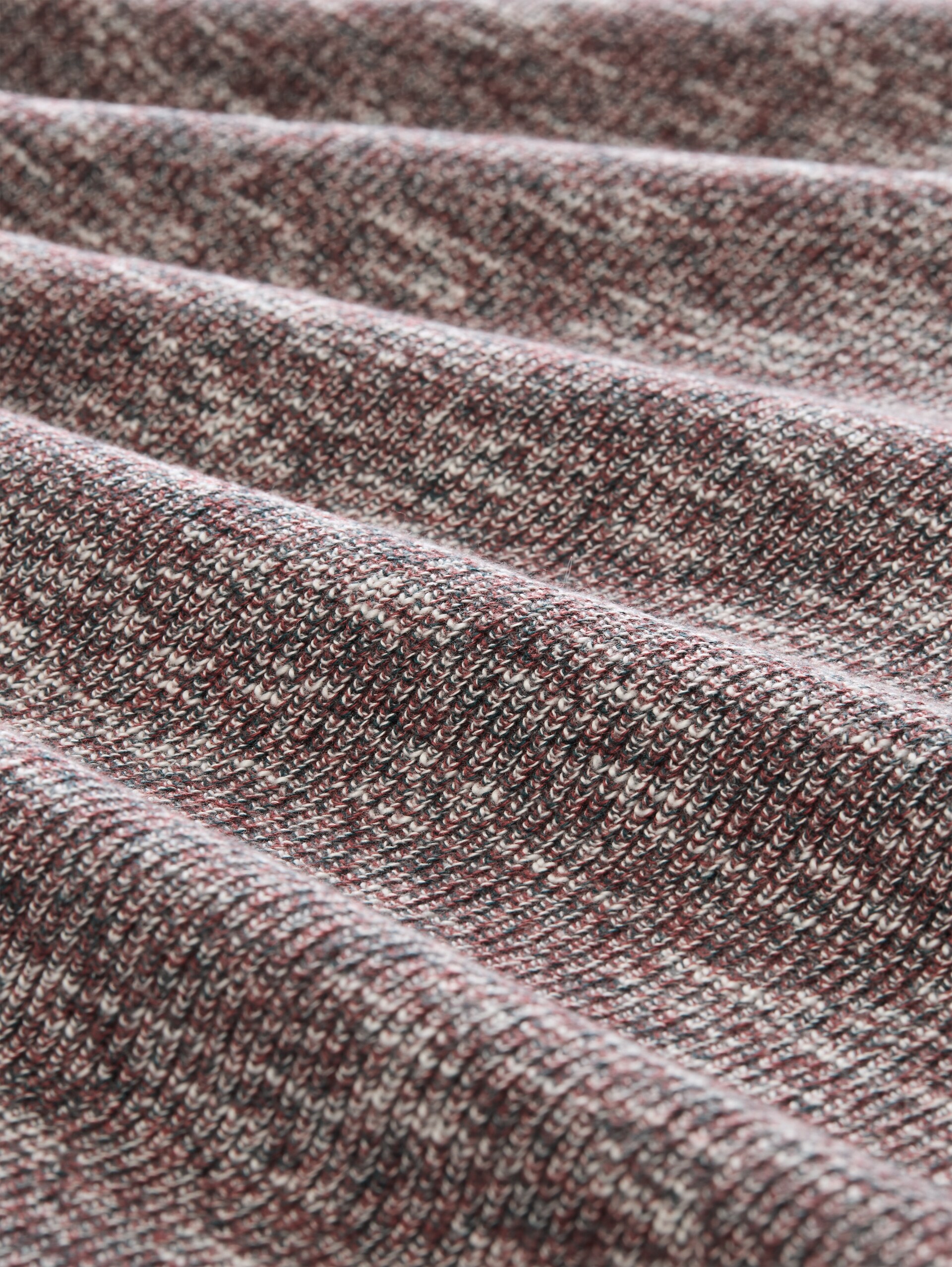 Gebreide trui met gemêleerde look - olive red white mouline - Materiaalweergave
