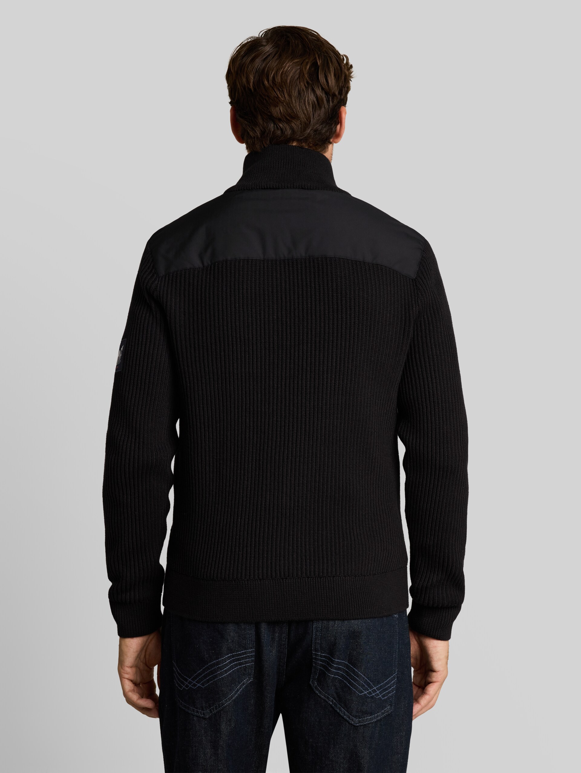 Cardigan en mélange de matières - Black