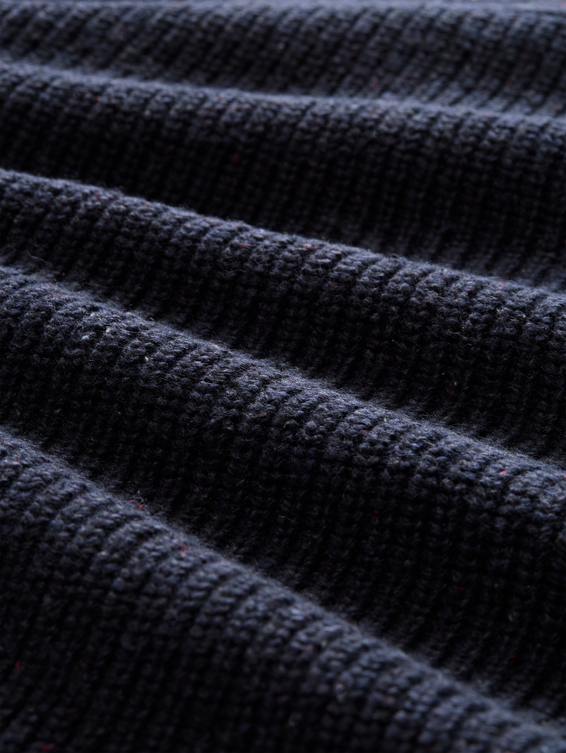Snood Strickpullover mit Struktur-Mix - navy melange multi neps - Material-Ansicht