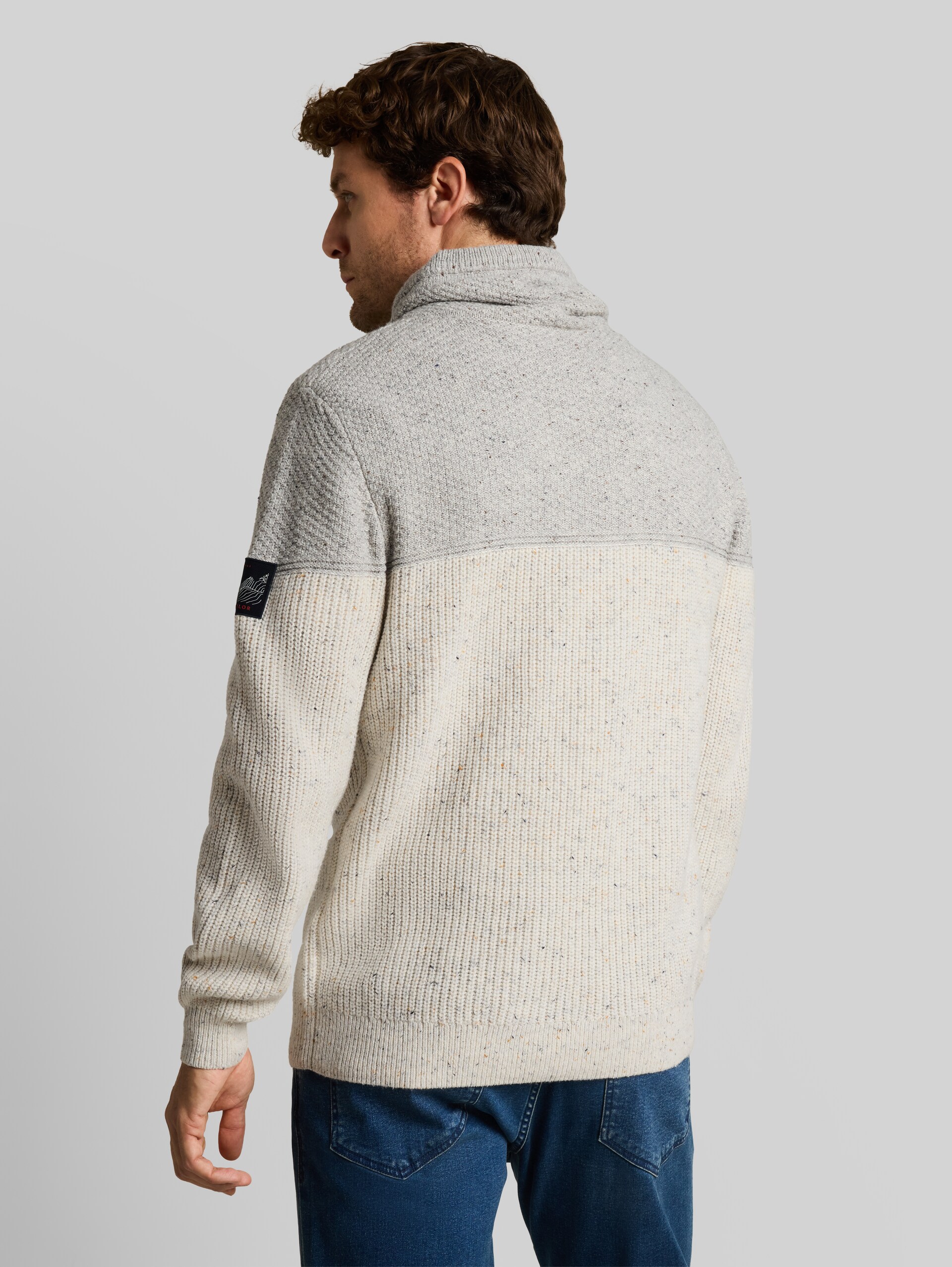Snood Strickpullover mit Struktur-Mix - grey offwhite nep colorblock
