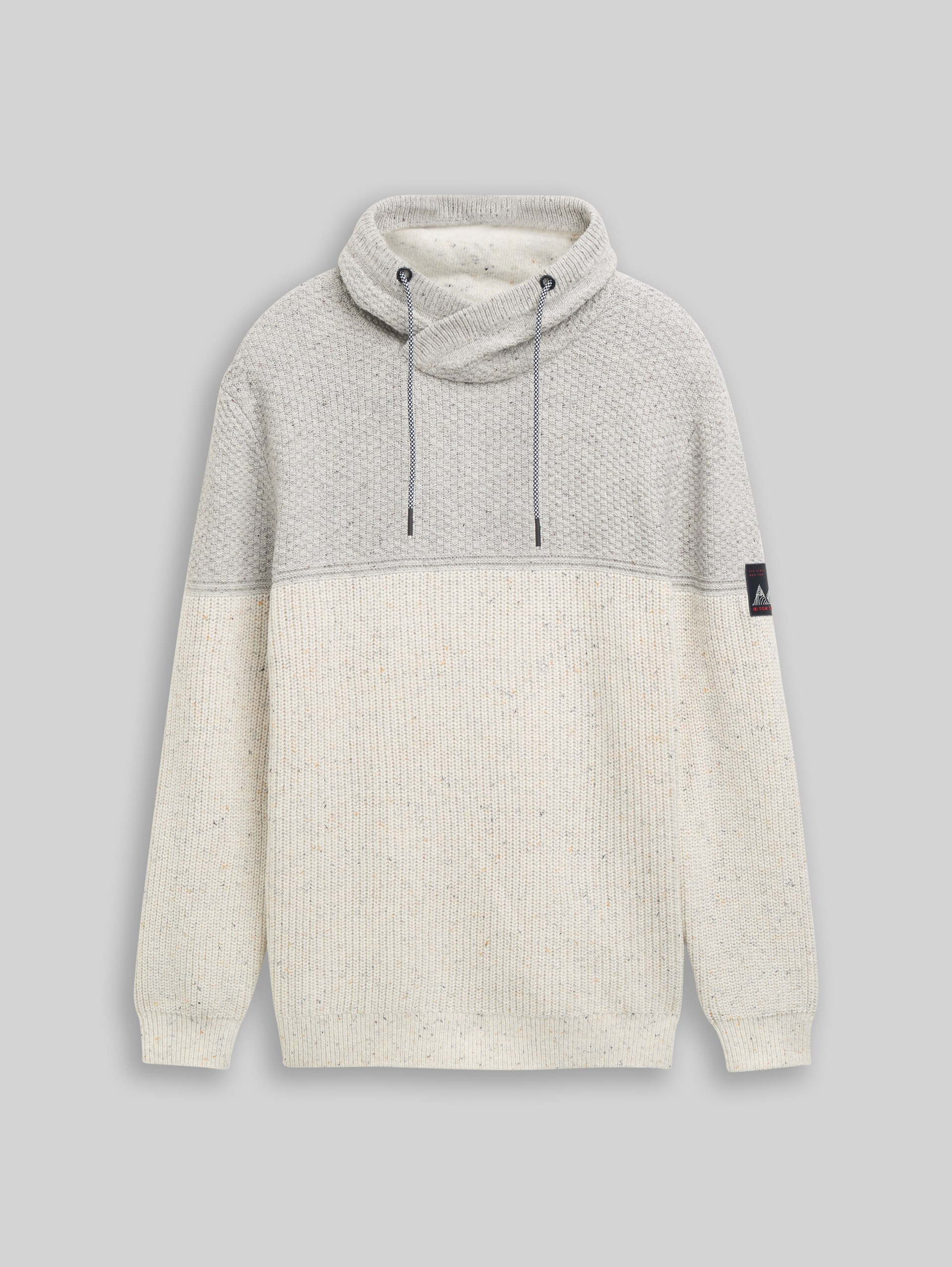 Snood Strickpullover mit Struktur-Mix - grey offwhite nep colorblock