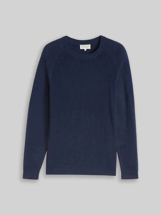 Gebreide trui met alpaca-aandeel door Men, Indigo Ink Blue Melange