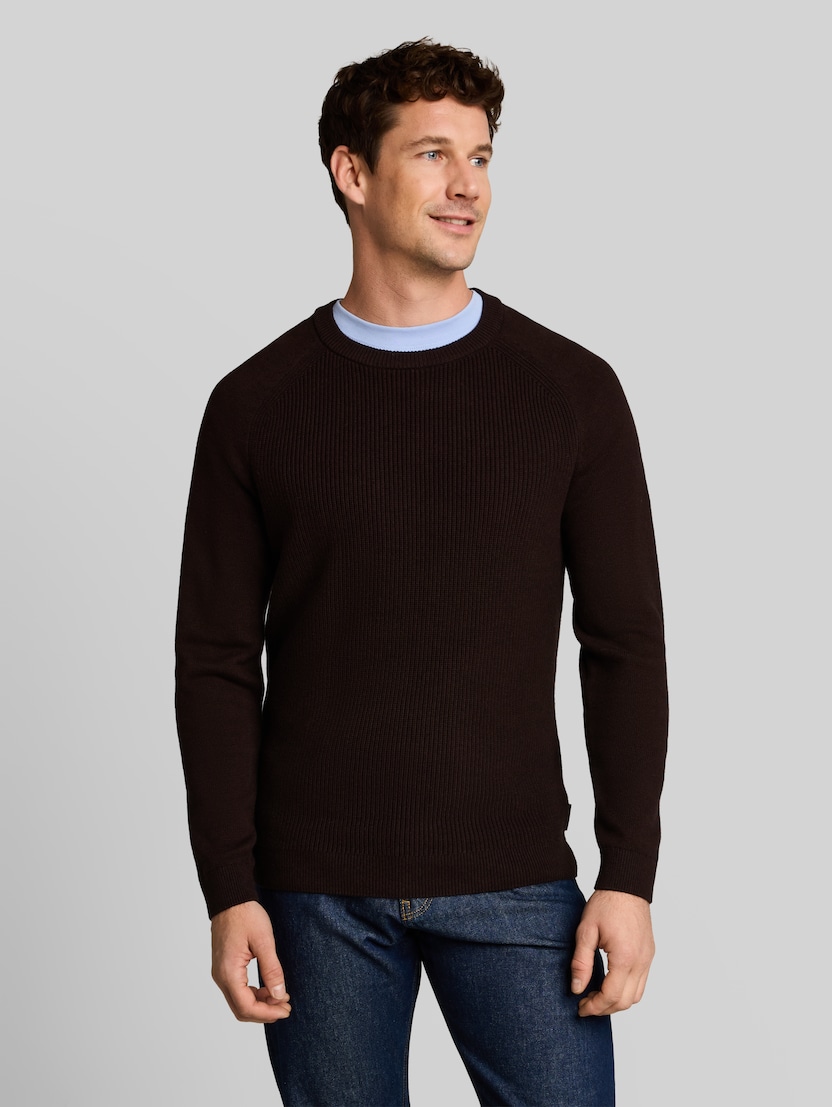 Gebreide trui met alpaca-aandeel door Men, dark chocolate brown melange