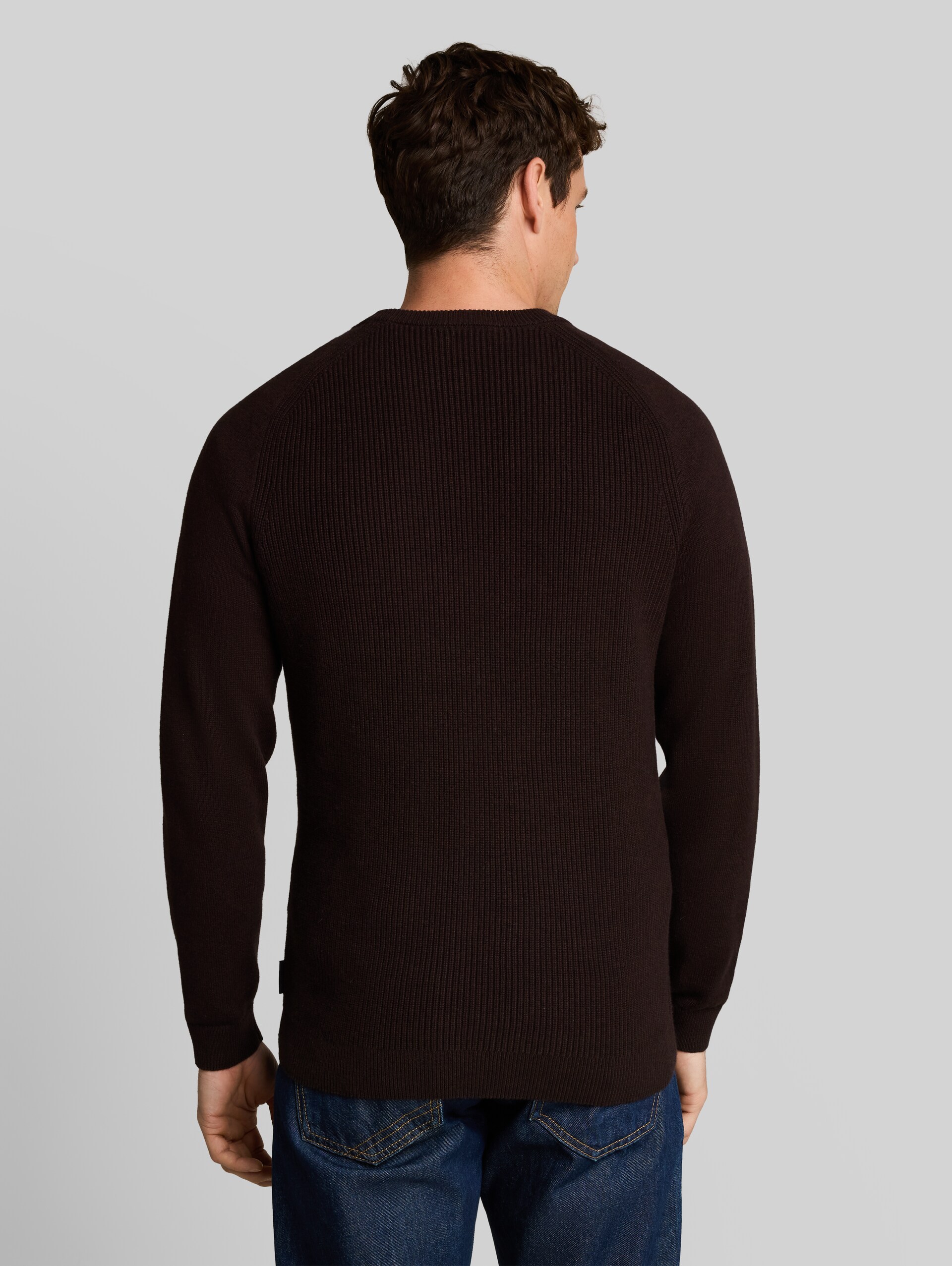 Strickpullover mit Alpaka-Anteil - dark chocolate brown melange
