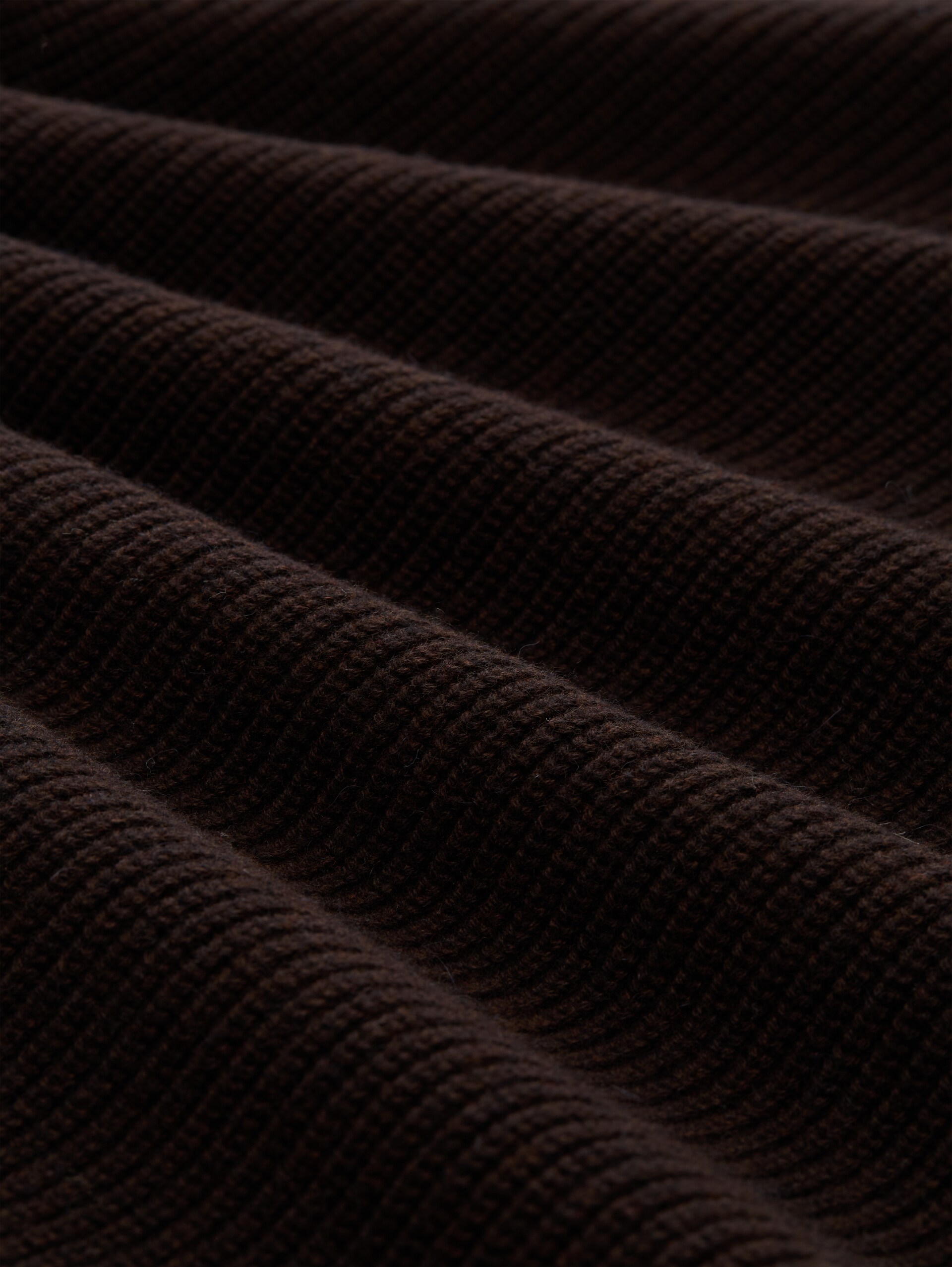 Strickpullover mit Alpaka-Anteil - dark chocolate brown melange - Material-Ansicht